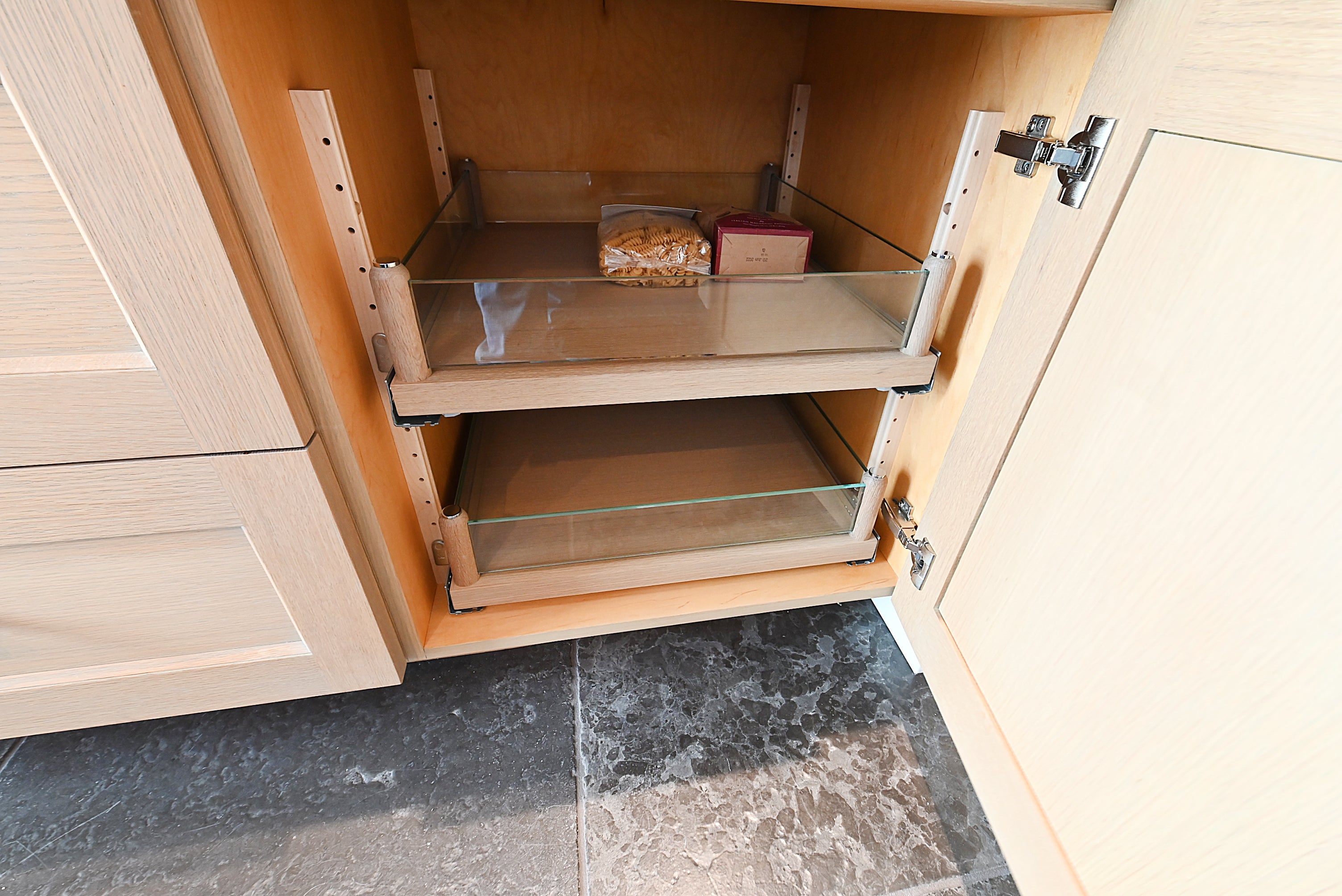 Quality Custom Marble & Onyx Flair Transitional Showroom Display Kitchen