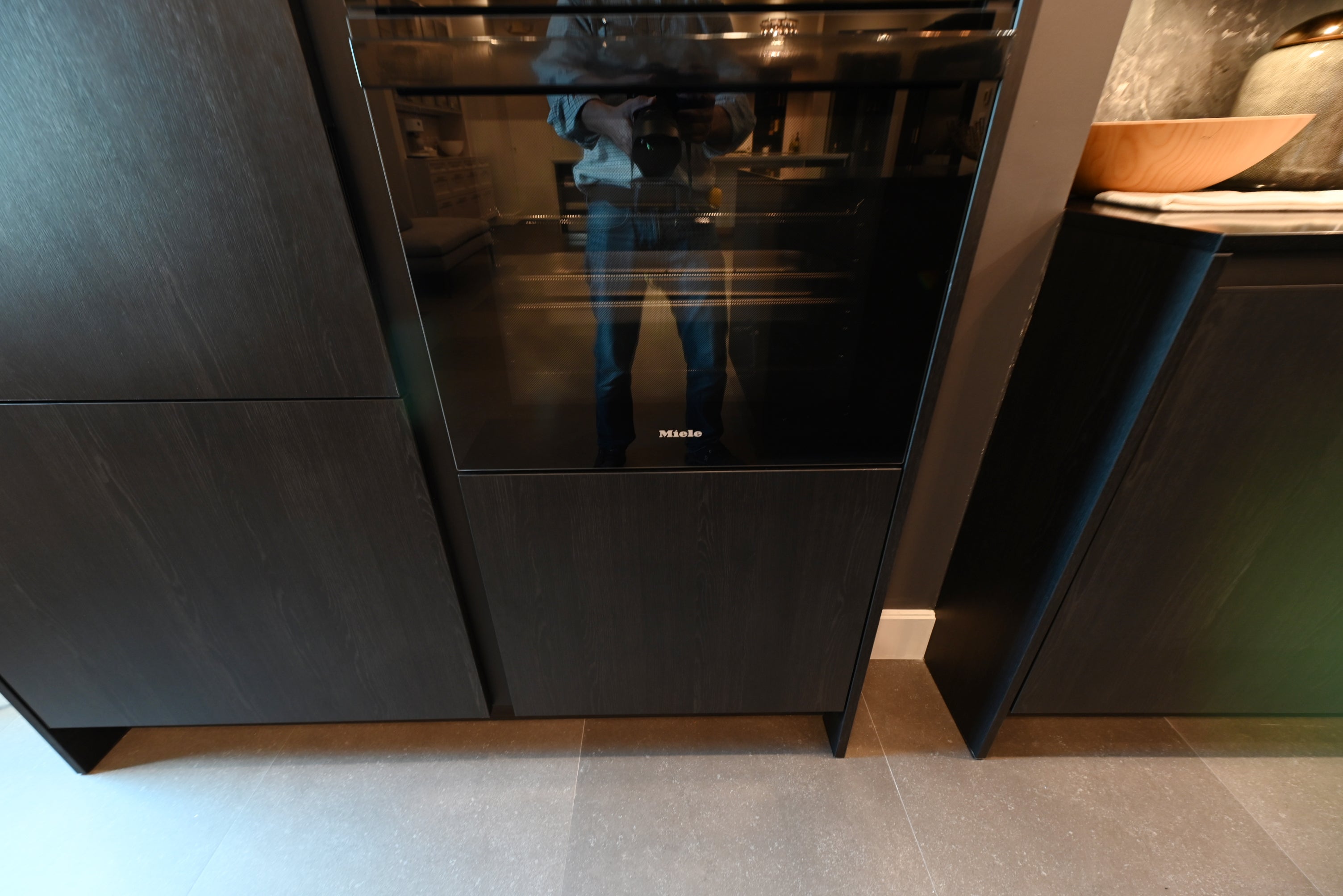 SieMatic Modern Black Kitchen with Island & Miele Appliances