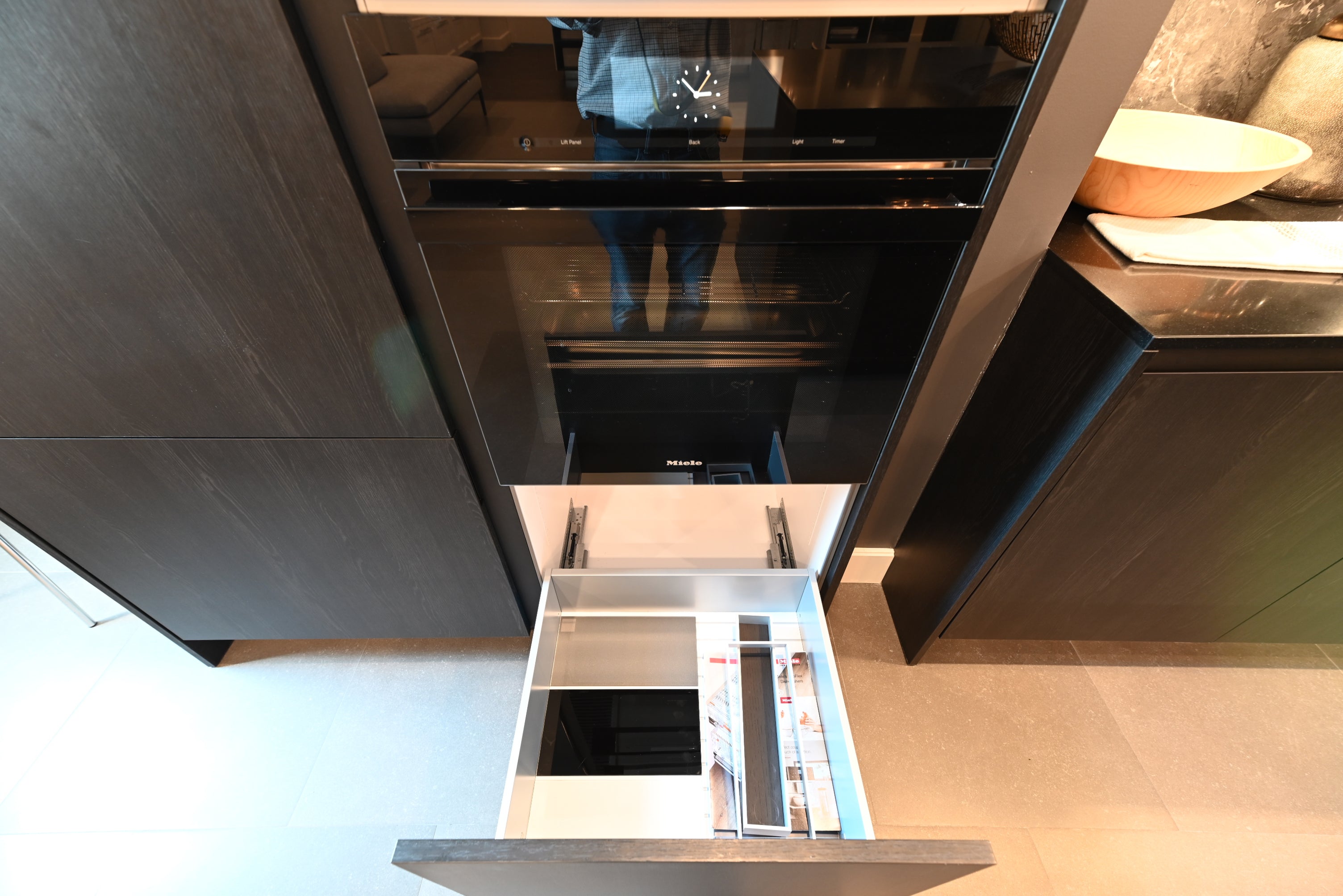 SieMatic Modern Black Kitchen with Island & Miele Appliances