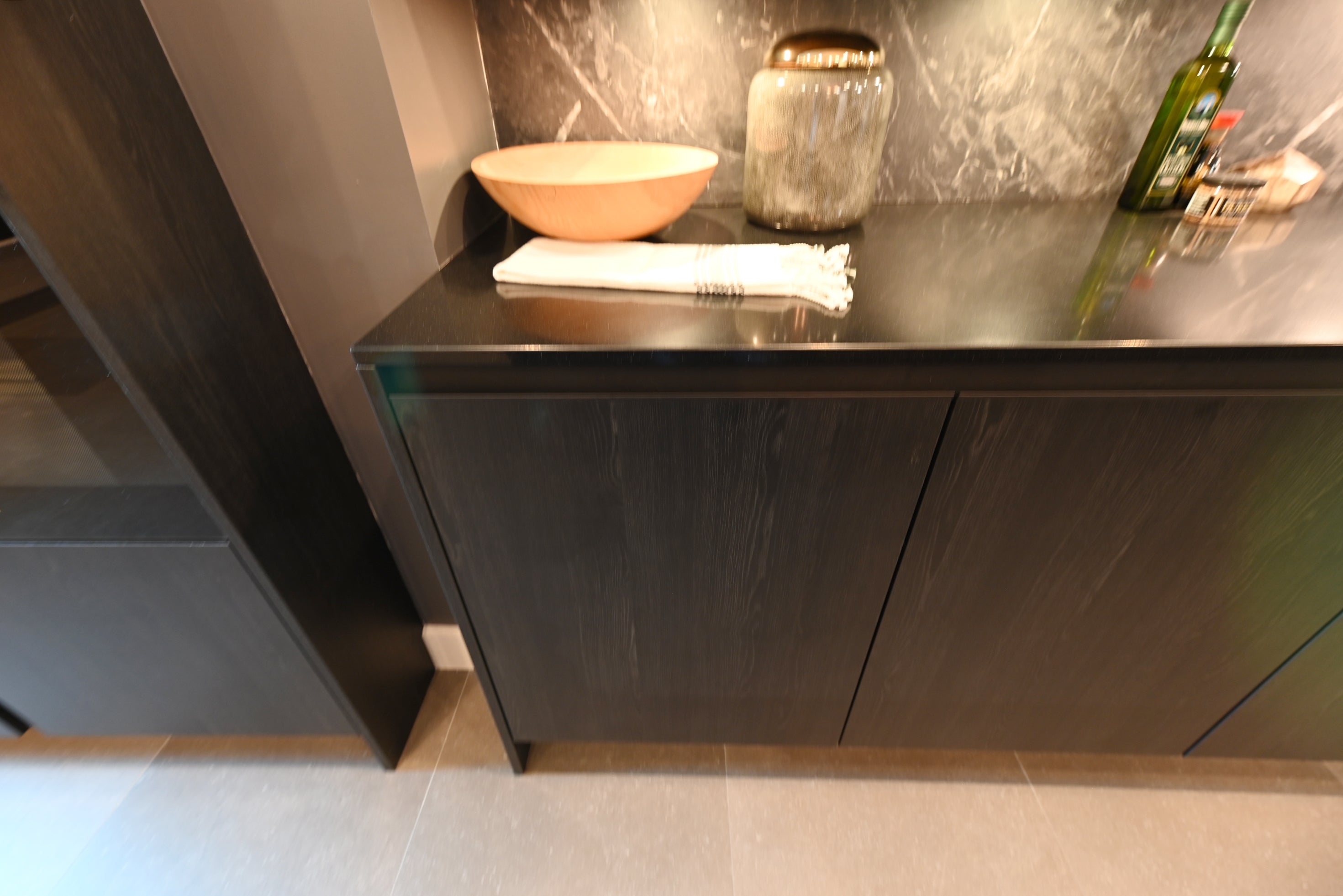 SieMatic Modern Black Kitchen with Island & Miele Appliances