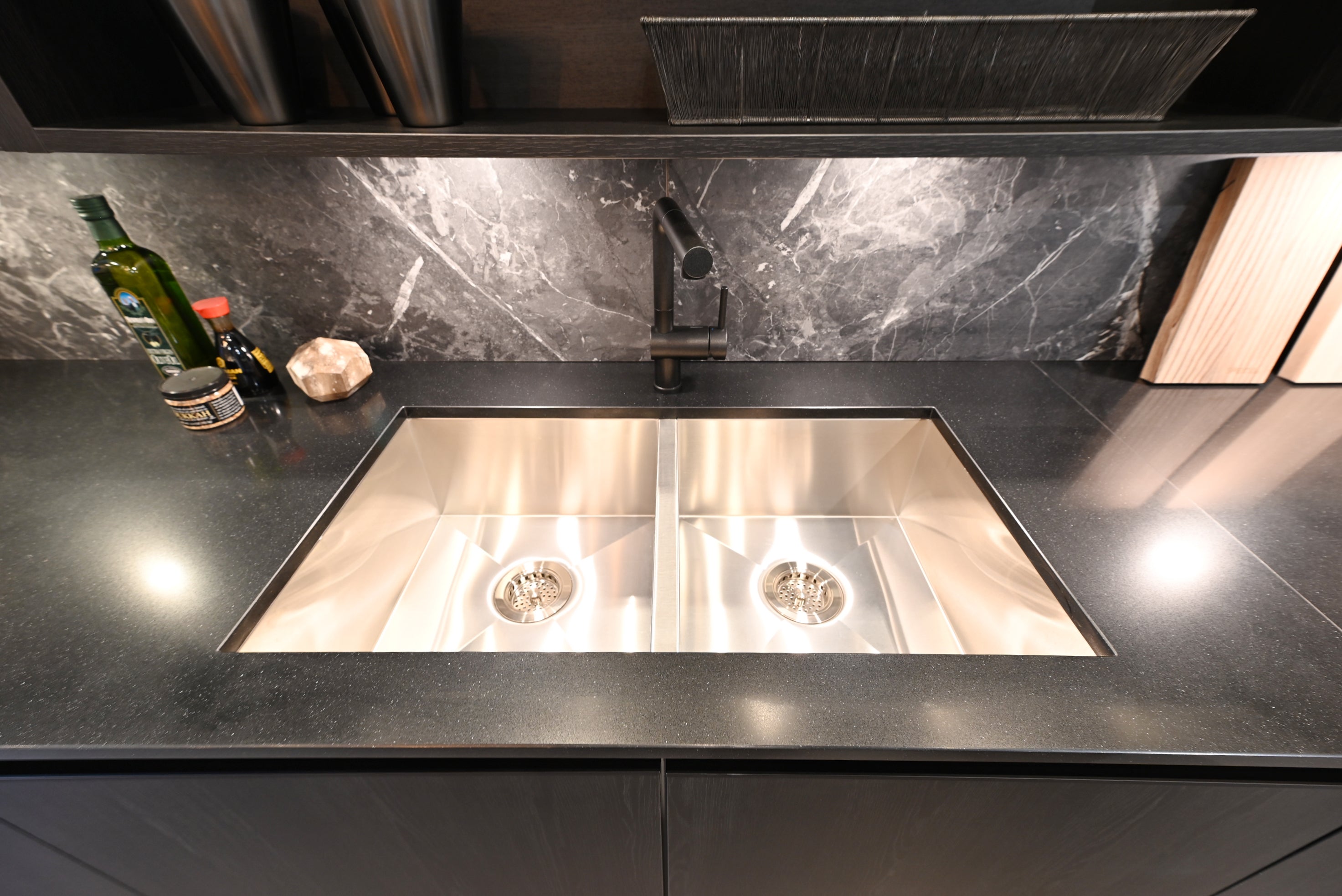 SieMatic Modern Black Kitchen with Island & Miele Appliances