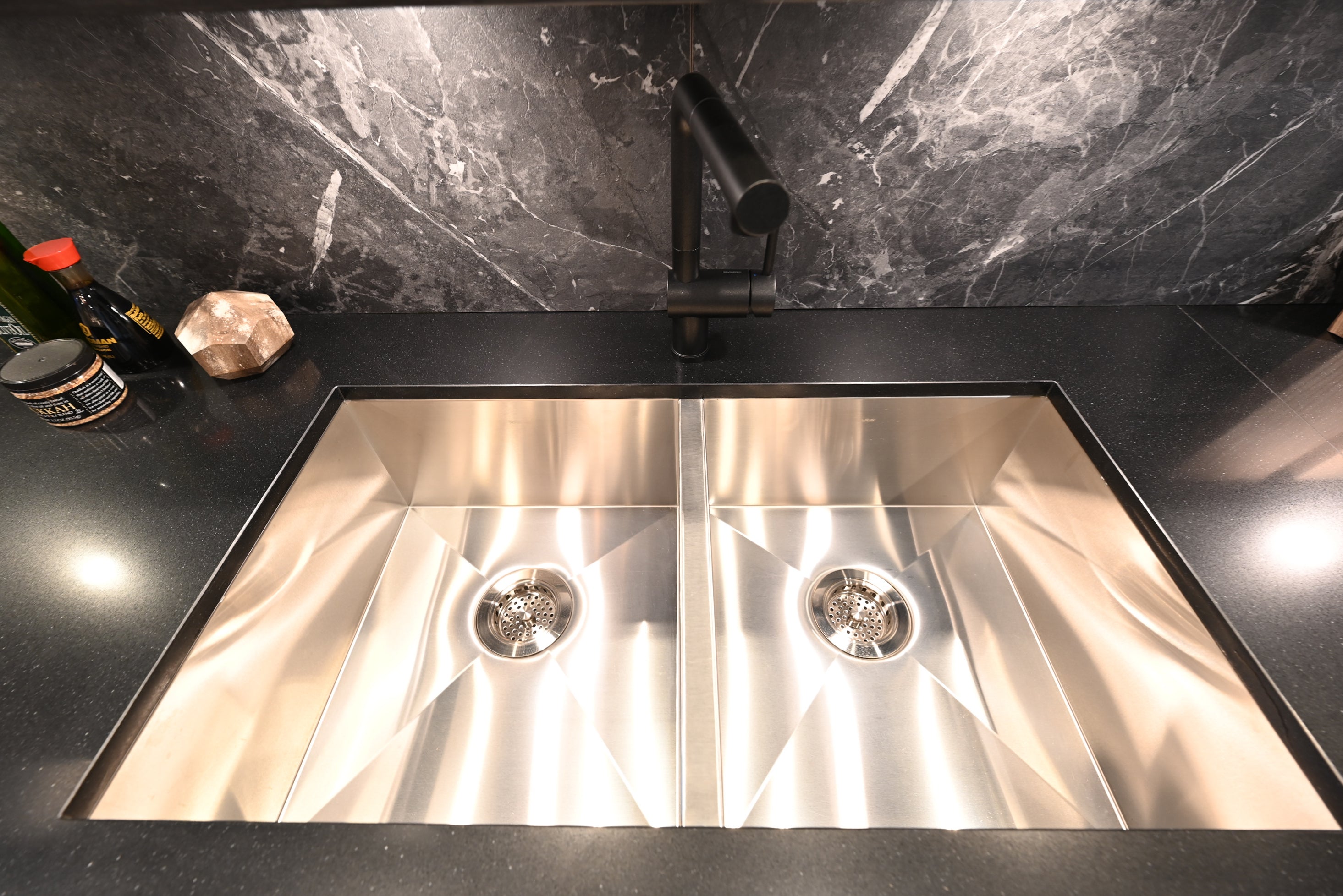 SieMatic Modern Black Kitchen with Island & Miele Appliances