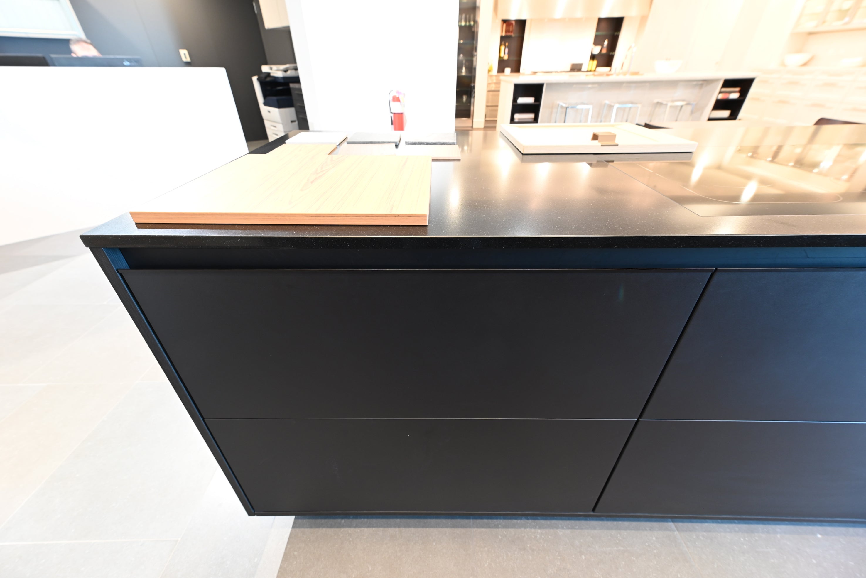 SieMatic Modern Black Kitchen with Island & Miele Appliances