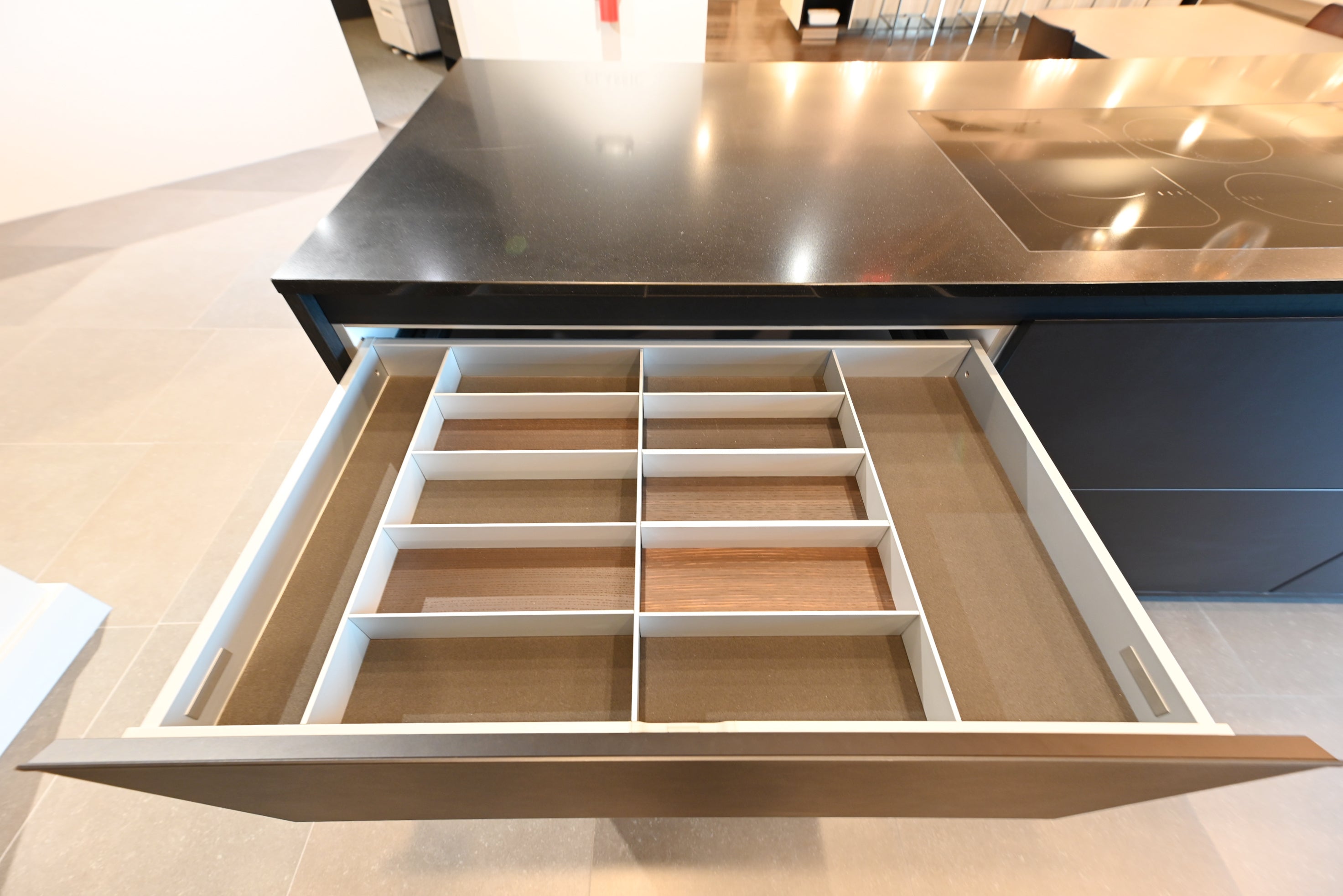 SieMatic Modern Black Kitchen with Island & Miele Appliances
