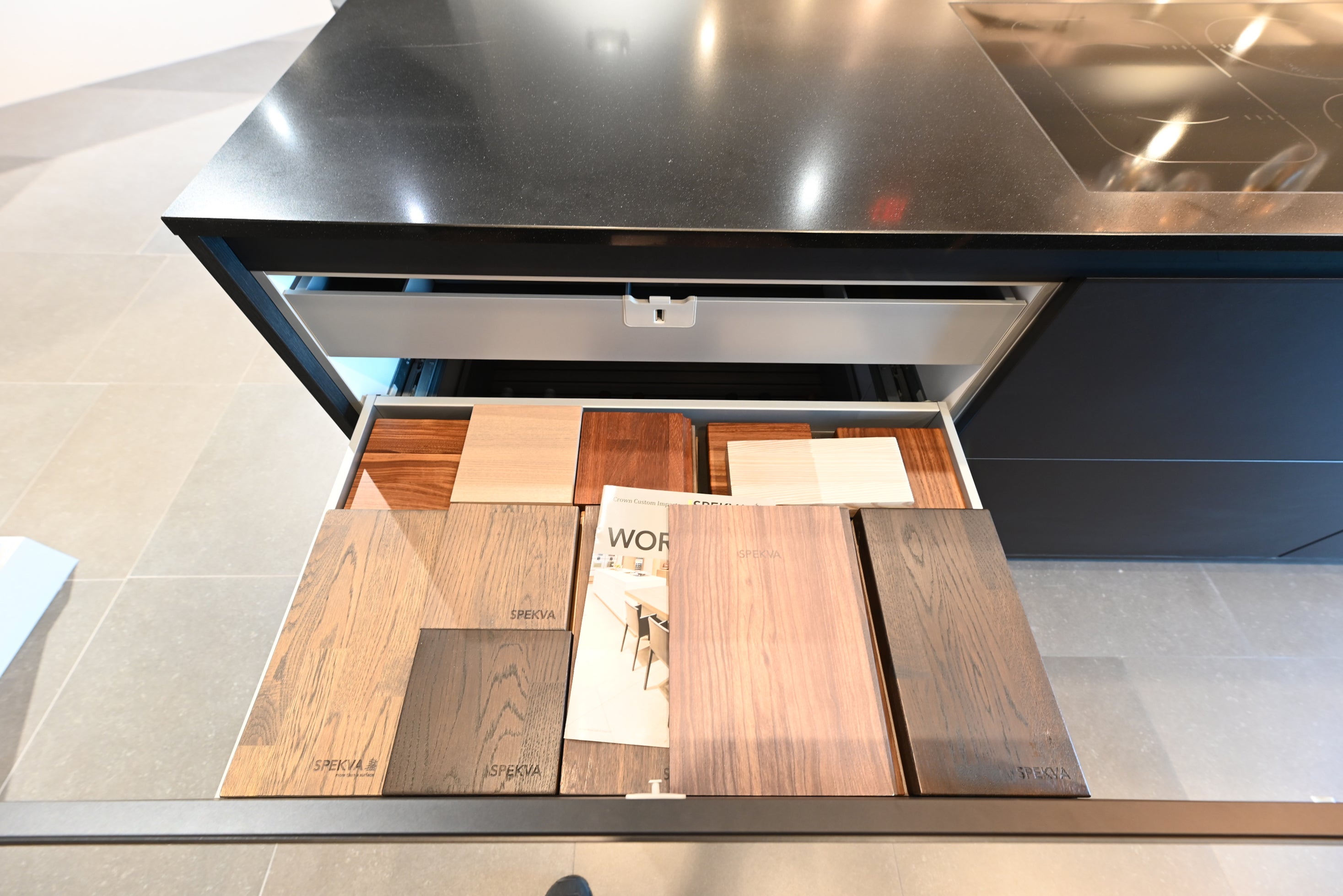 SieMatic Modern Black Kitchen with Island & Miele Appliances