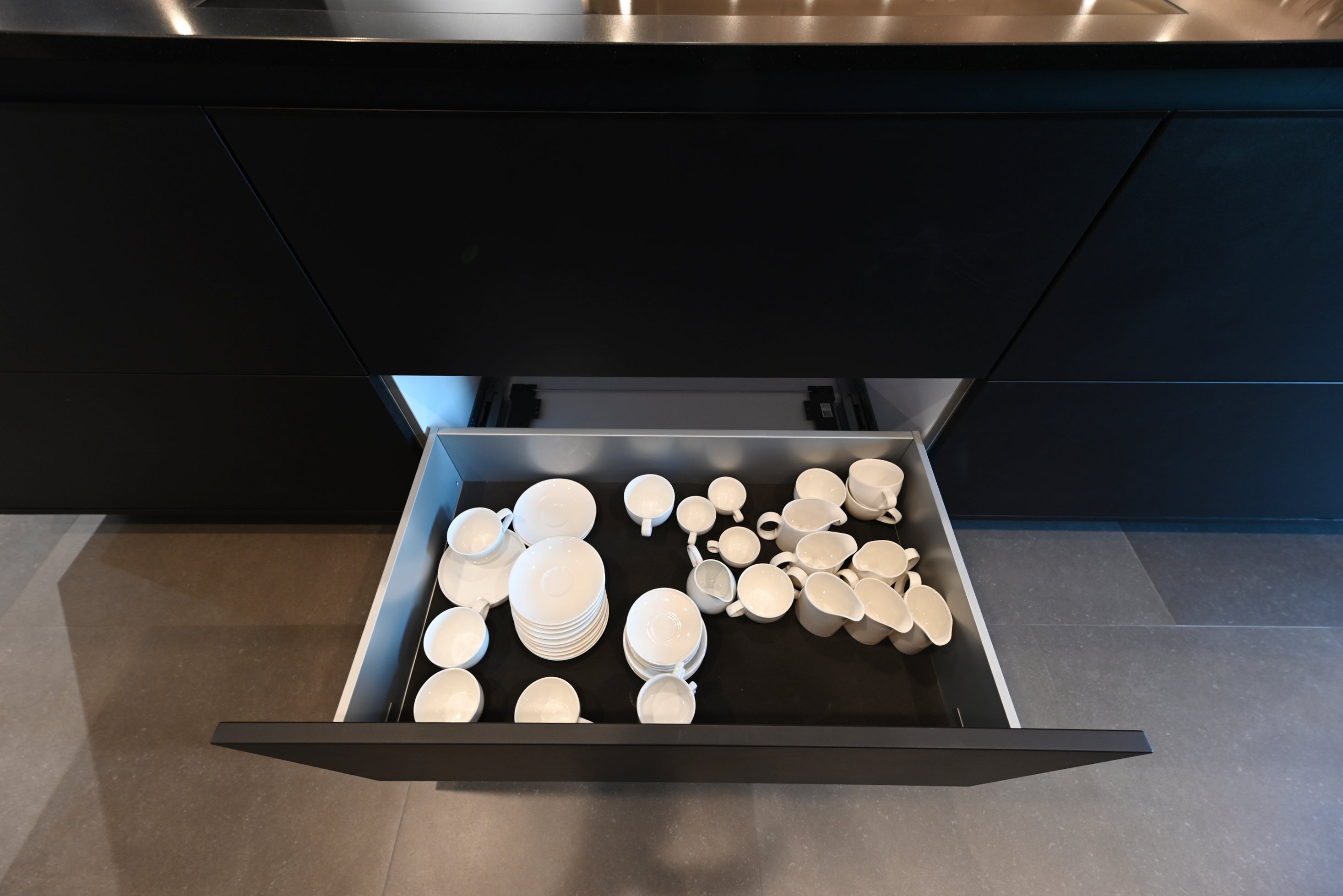 SieMatic Modern Black Kitchen with Island & Miele Appliances