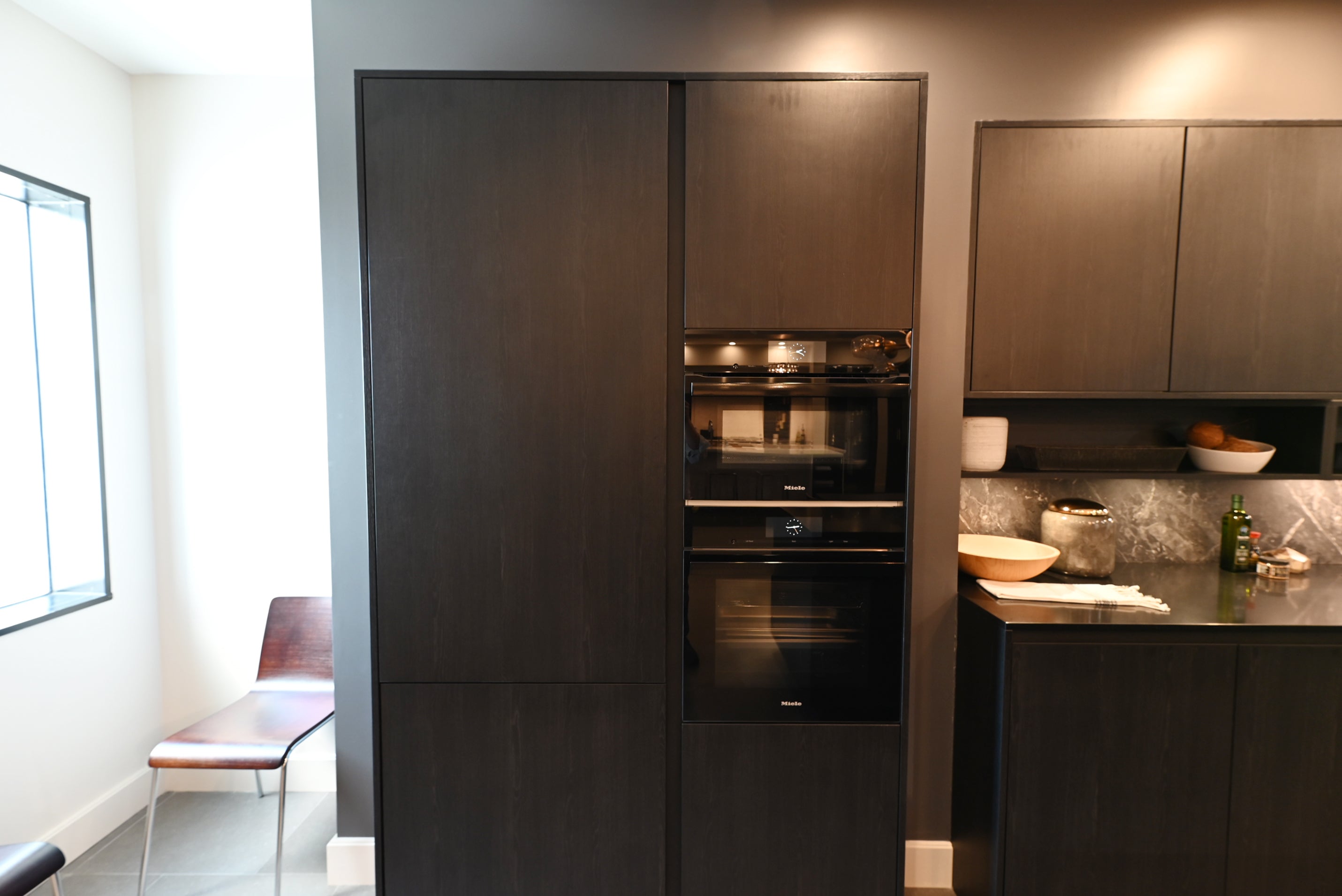 SieMatic Modern Black Kitchen with Island & Miele Appliances