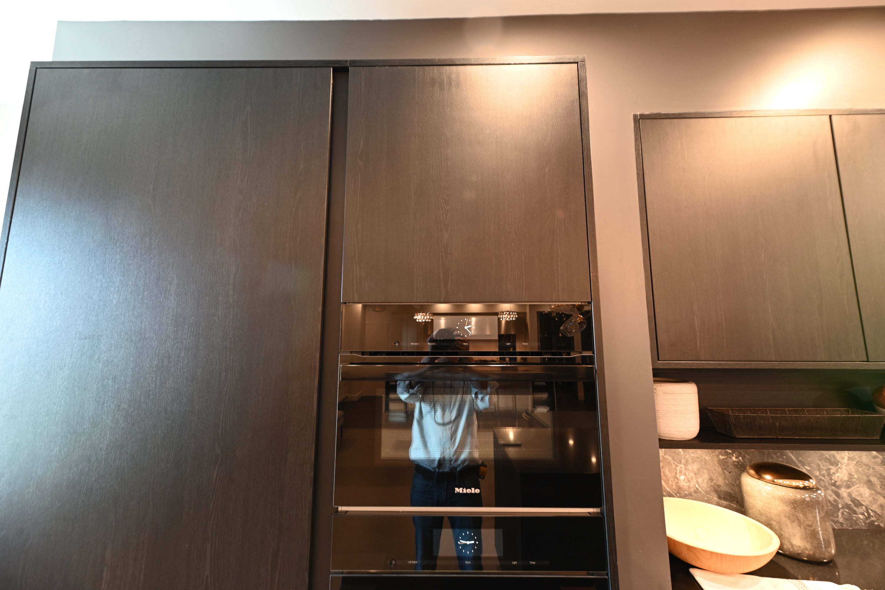 SieMatic Modern Black Kitchen with Island & Miele Appliances