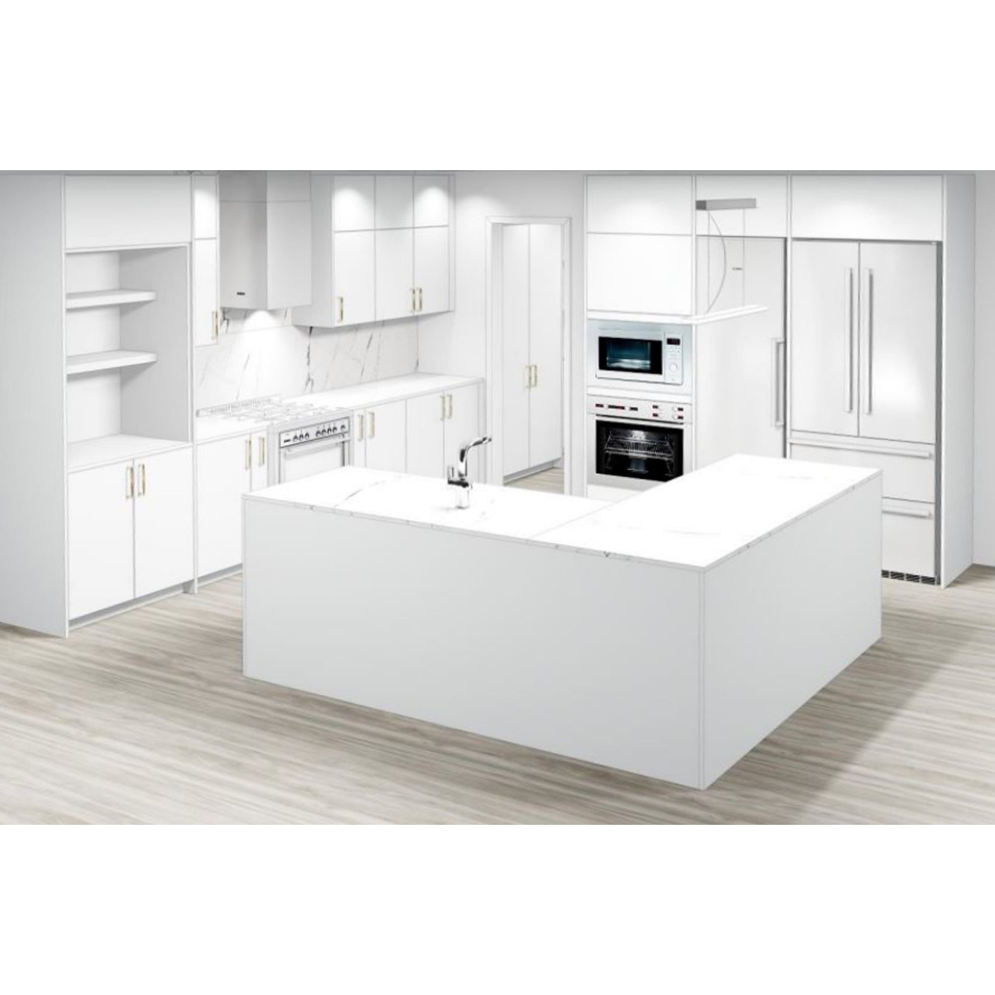 Ultra White Modern New-in-Box Kitchen W/ Butler’s Pantry