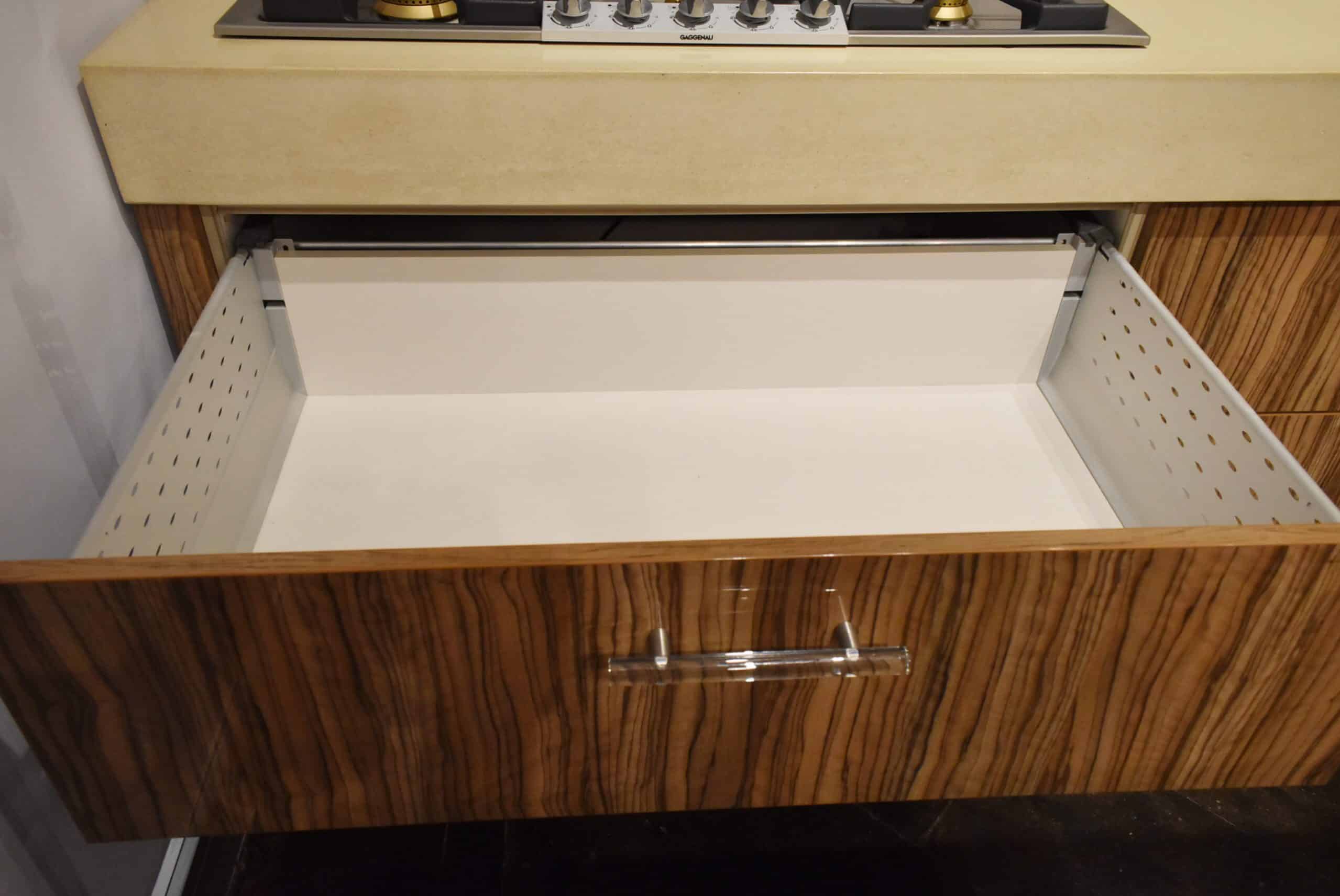 Downsview Olivewood Smooth Wood Modern Showroom Display Kitchen