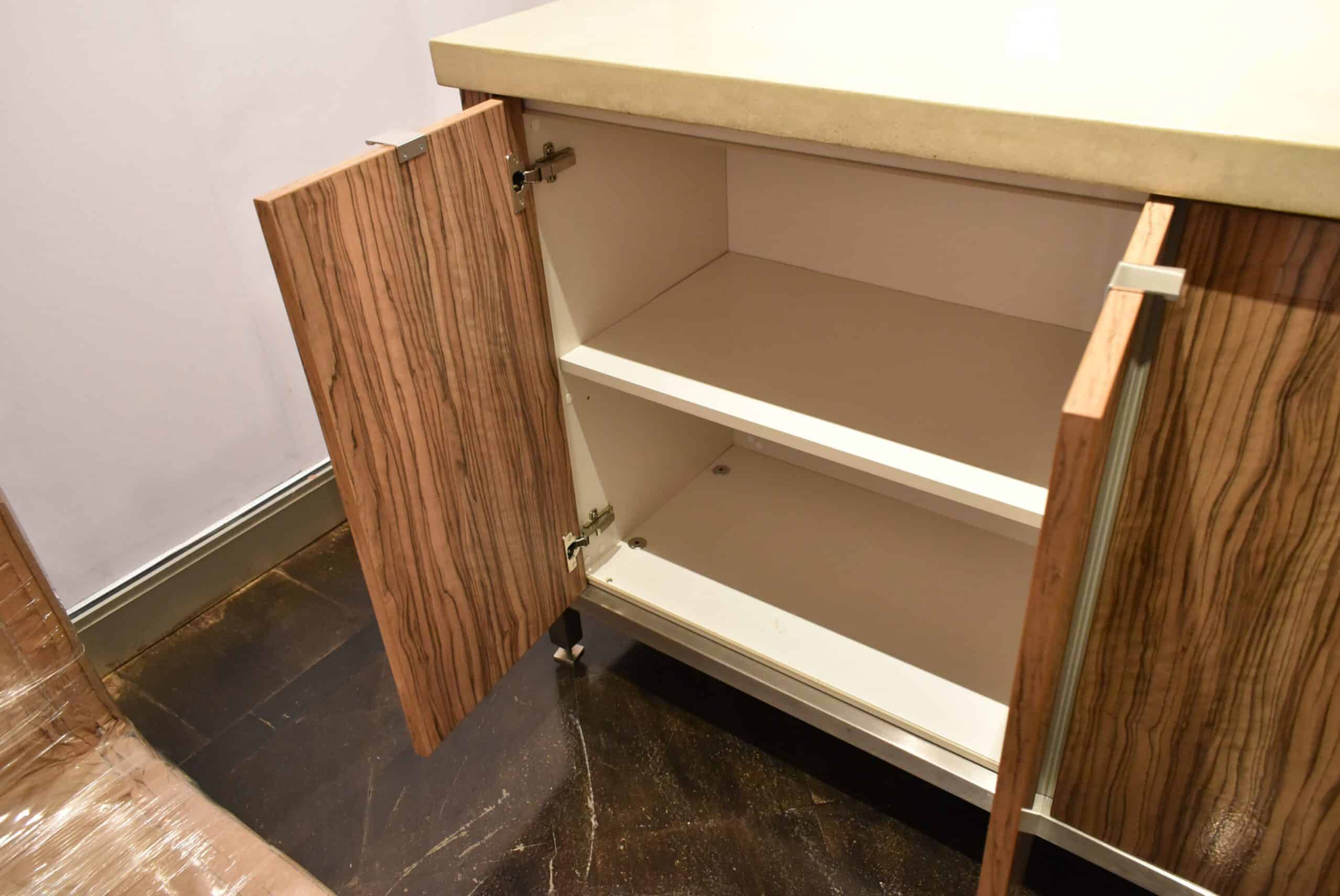 Downsview Olivewood Smooth Wood Modern Showroom Display Kitchen