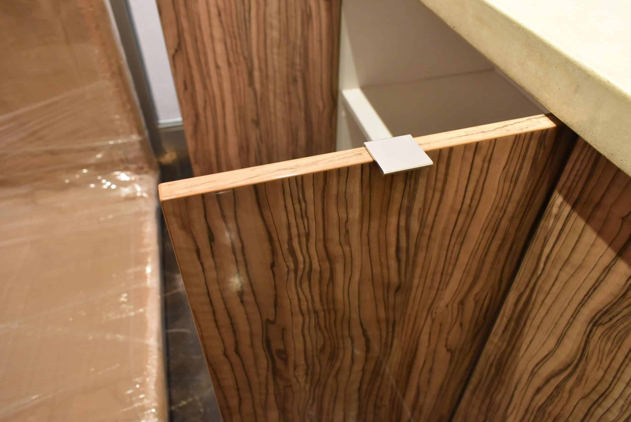 Downsview Olivewood Smooth Wood Modern Showroom Display Kitchen