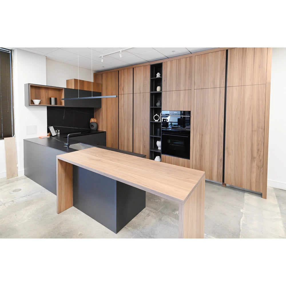 Lusso Eco-Friendly Natural Wood Modern Showroom Display Kitchen