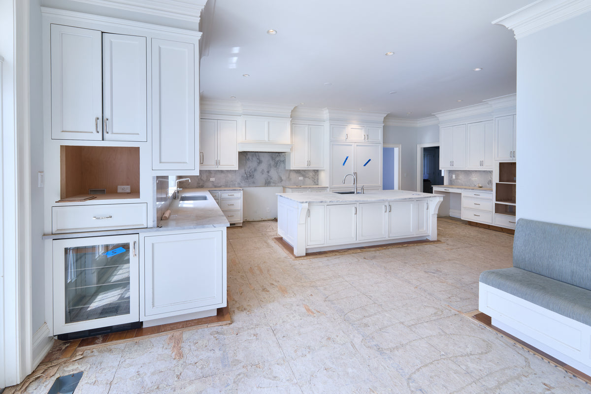 "The Blenheim" Transitional White Kitchen with Island & Sub-Zero Refrigerators