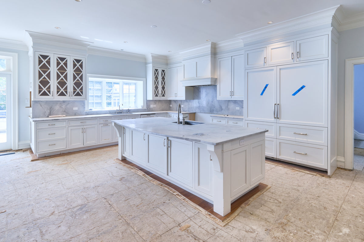 "The Blenheim" Transitional White Kitchen with Island & Sub-Zero Refrigerators