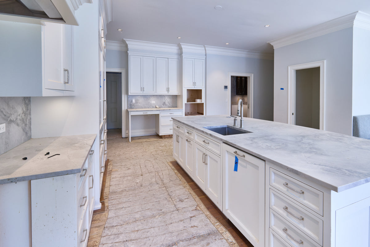 "The Blenheim" Transitional White Kitchen with Island & Sub-Zero Refrigerators