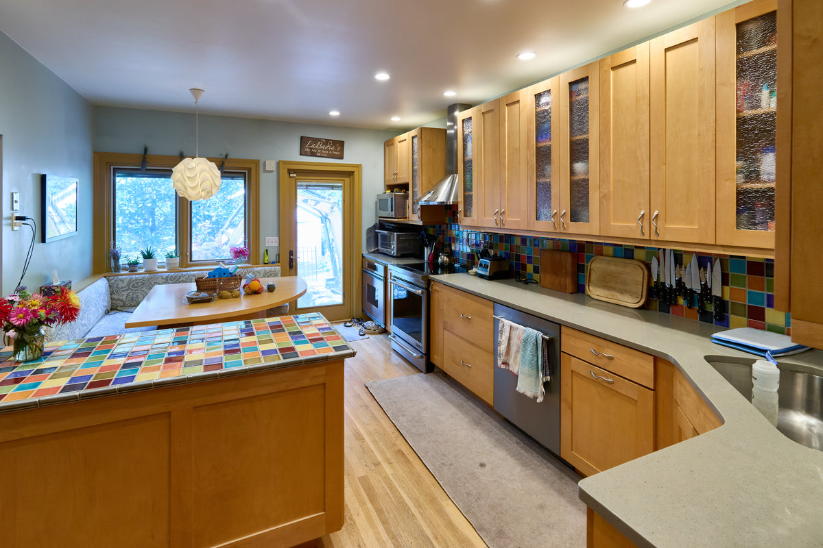 Millennia Transitional Craftsman Shaker Kitchen with 36" Sub-Zero Refrigerator