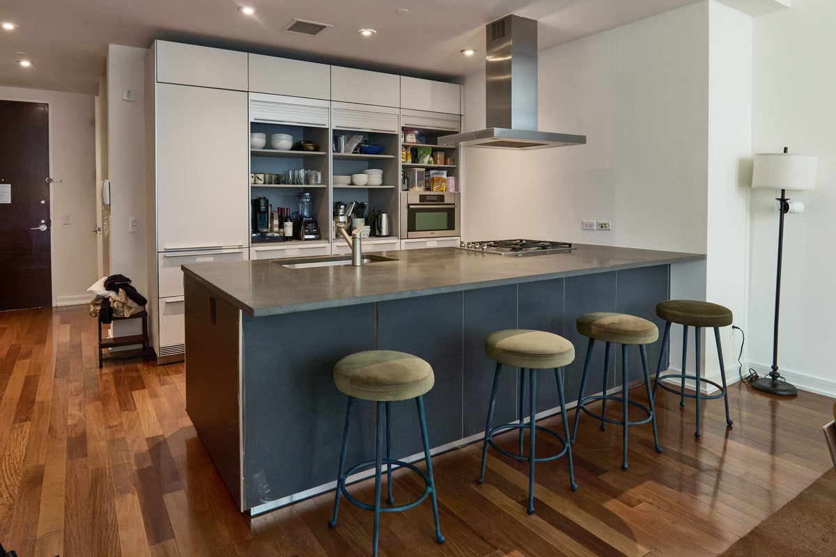 Bulthaup Modern Gray & White Kitchen with Miele Appliances