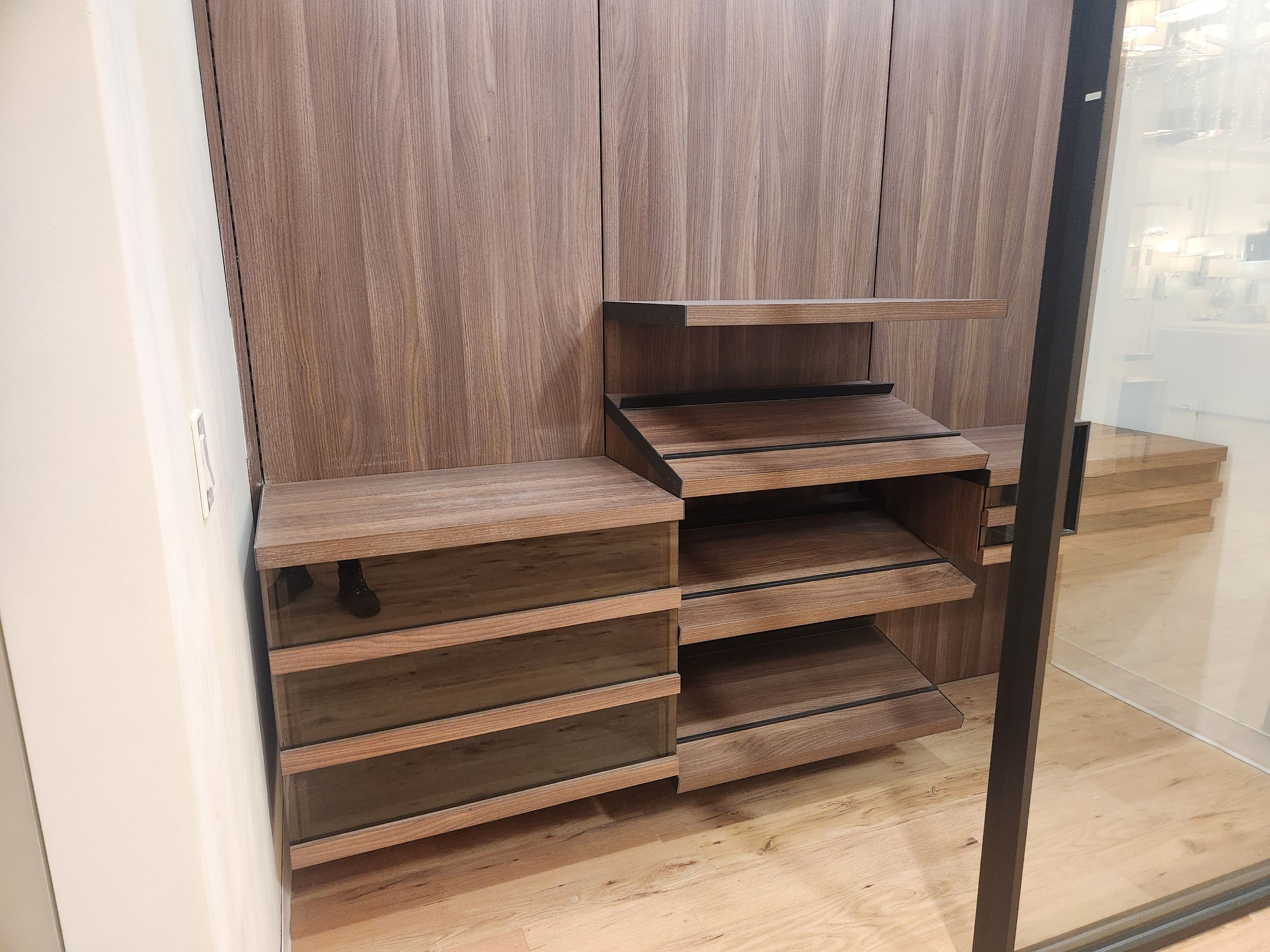 High-end architectural wardrobe storage system by Hans Krug