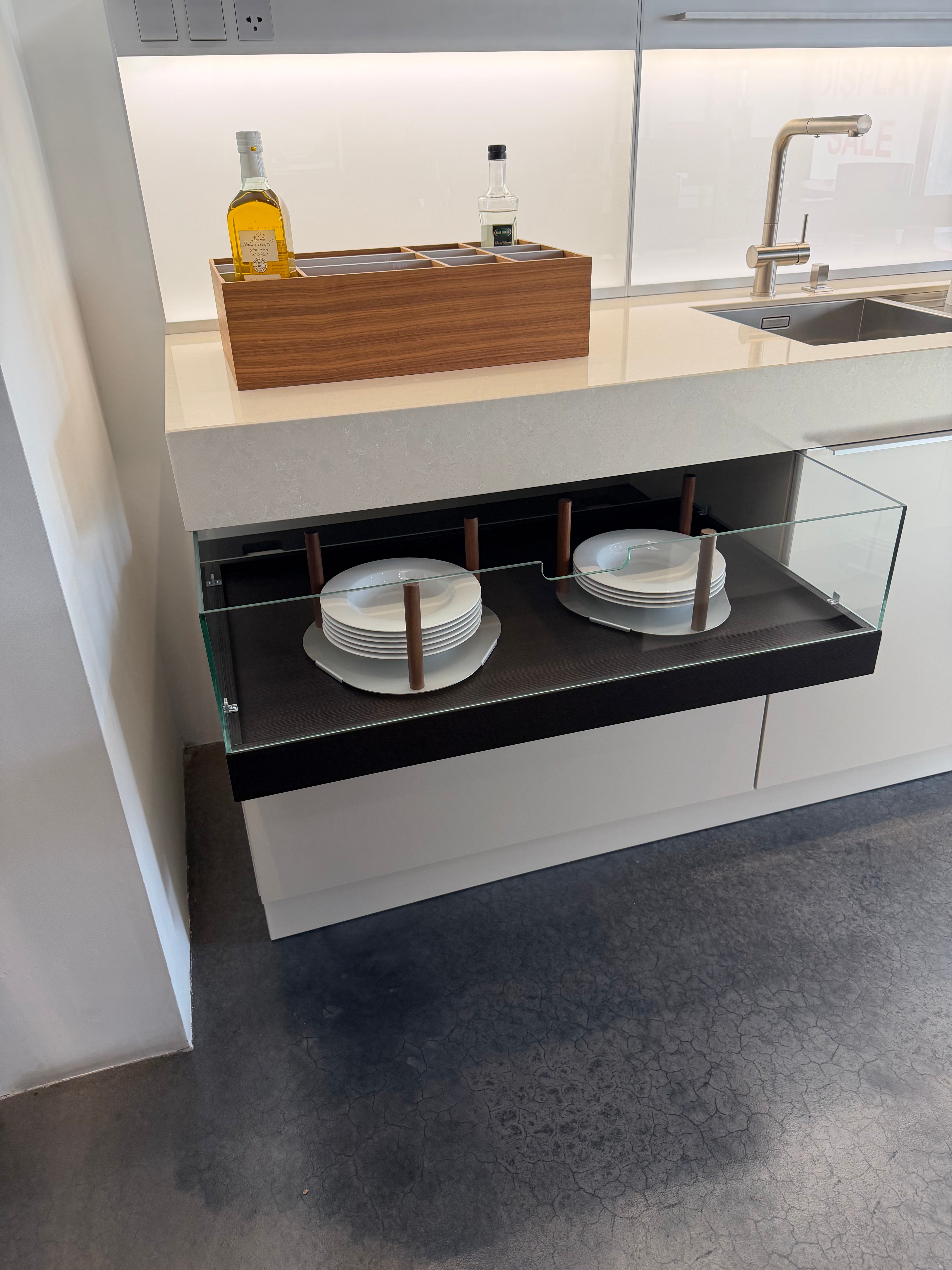 Poggenpohl Plus Modo Modern Black and White Kitchen with Island and Wolf & Sub-Zero Appliances