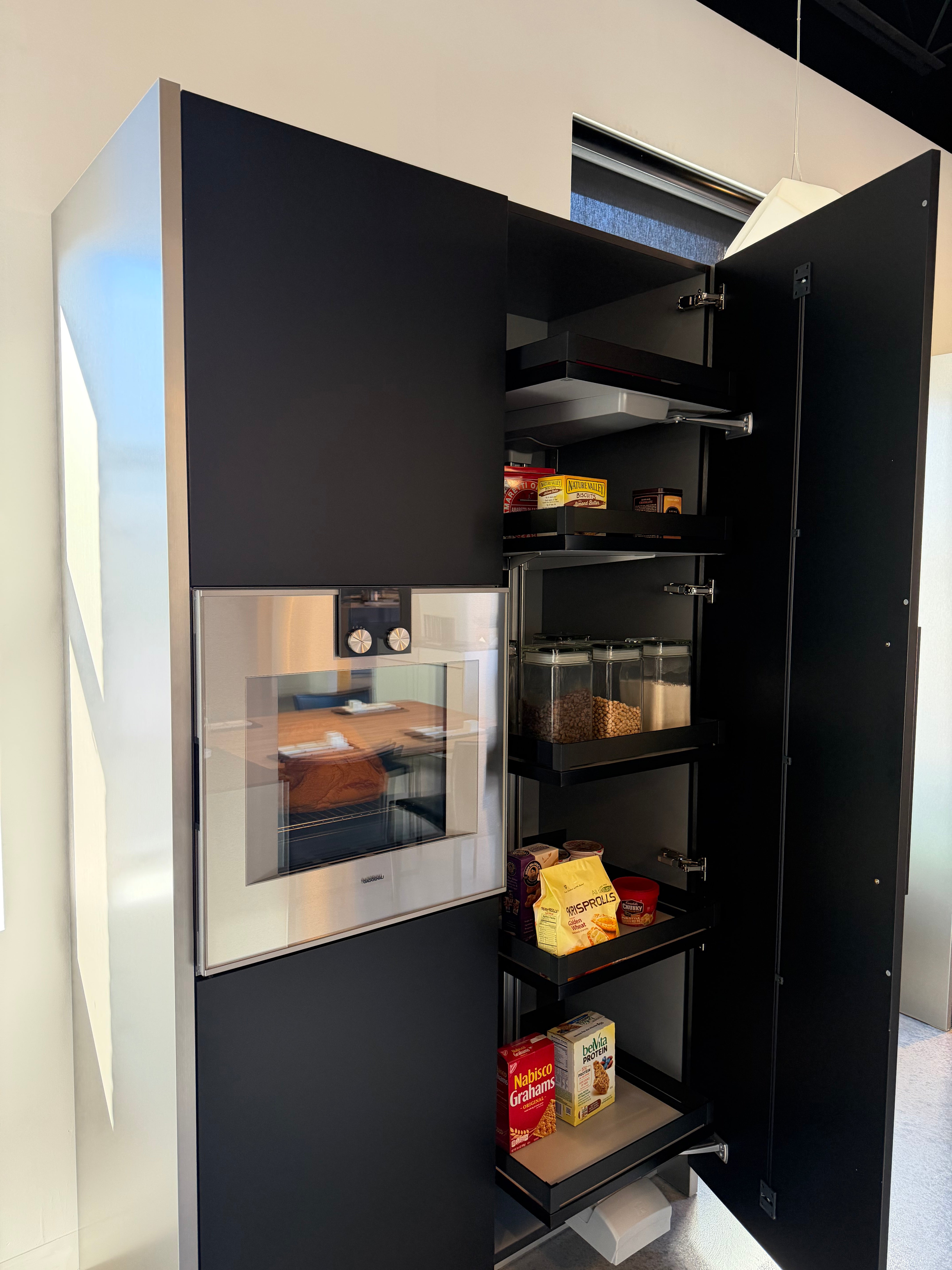 Poggenpohl Porsche Modern Matte Grey Kitchen with Gaggenau Appliances