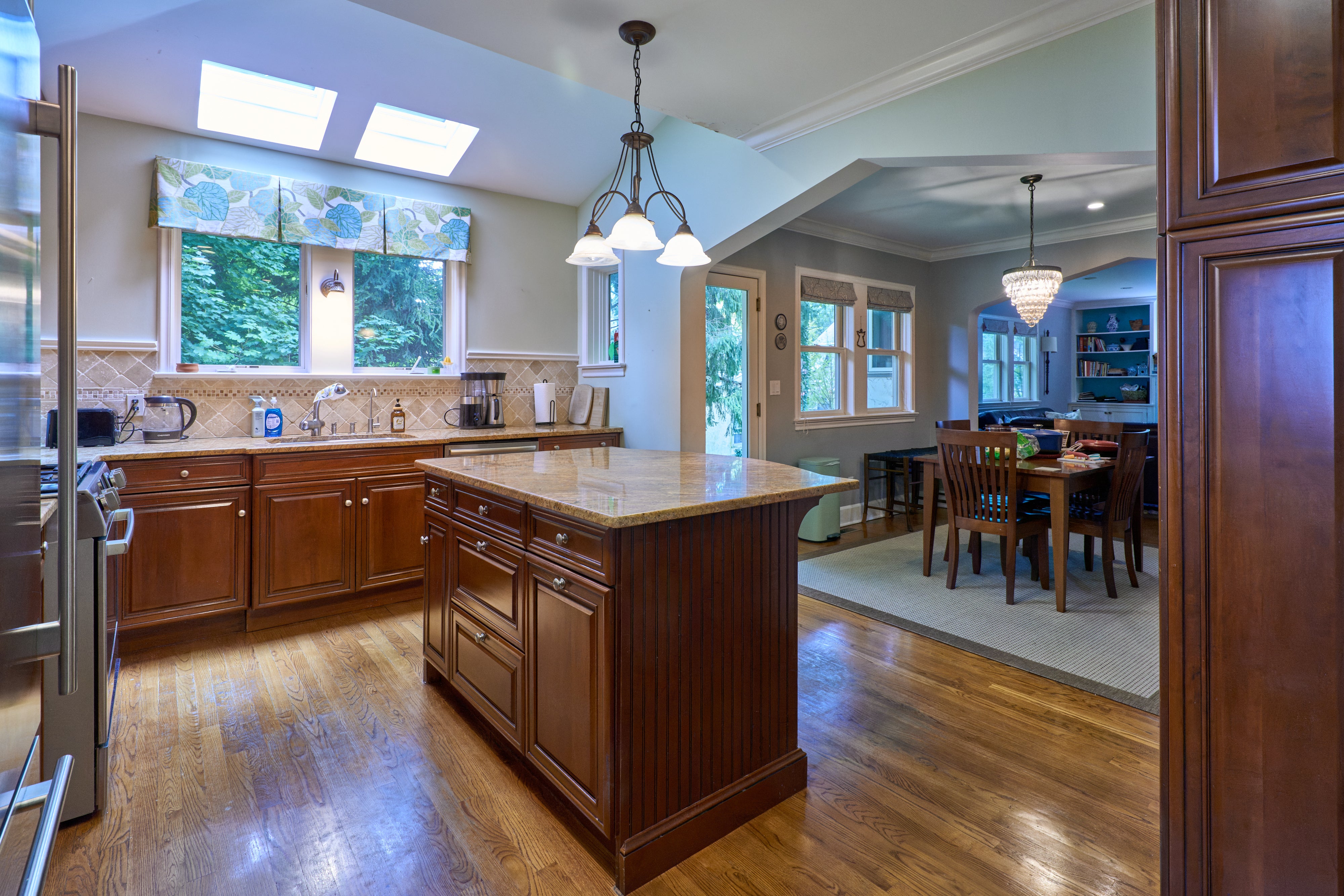 Brookhaven Traditional Wooden Kitchen with Island & Sub-Zero Refrigerator