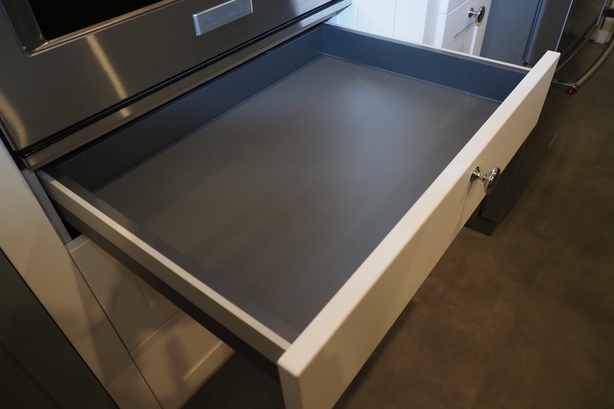 Wren Shaker White & Grey Matte Kitchen with KitchenAid Appliances