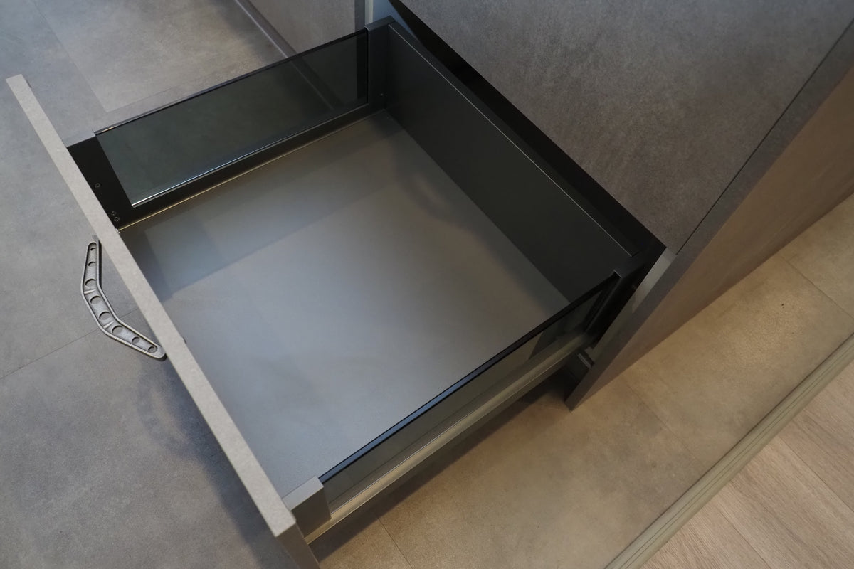 Wren Elements Concrete Grey Modern Kitchen with JennAir Appliances