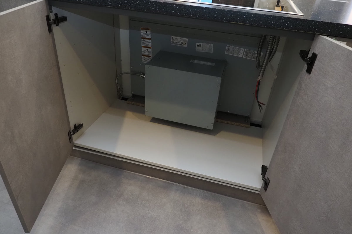 Wren Elements Concrete Grey Modern Kitchen with JennAir Appliances