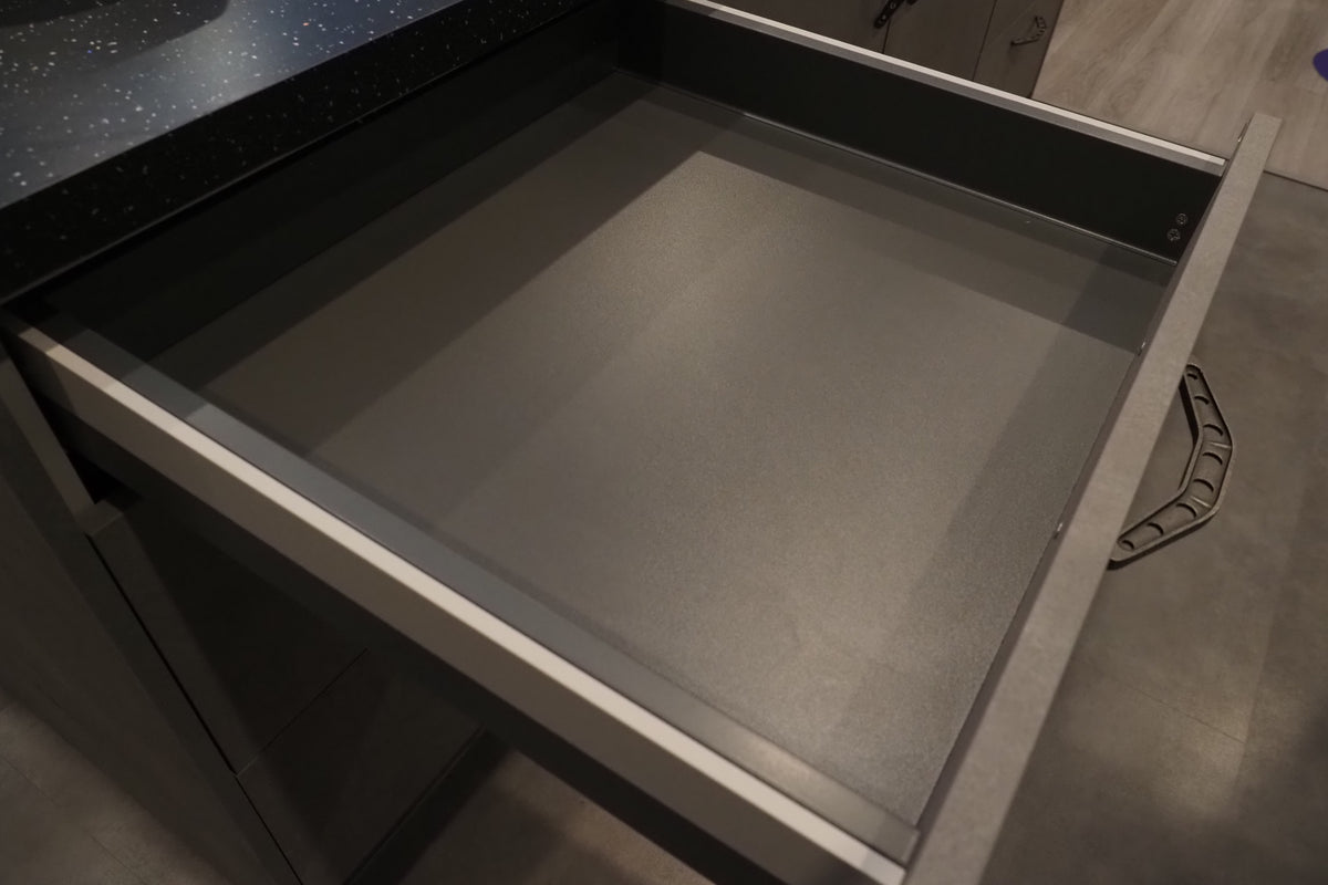 Wren Elements Concrete Grey Modern Kitchen with JennAir Appliances