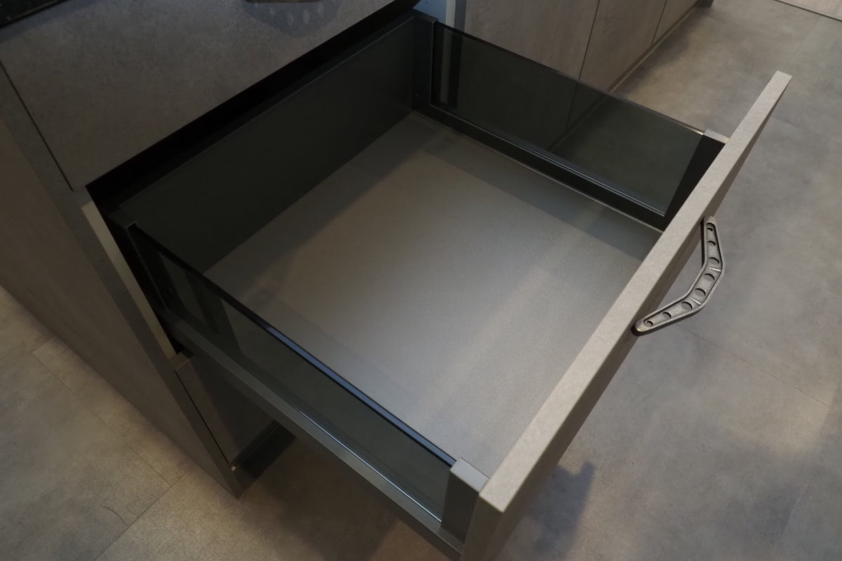 Wren Elements Concrete Grey Modern Kitchen with JennAir Appliances