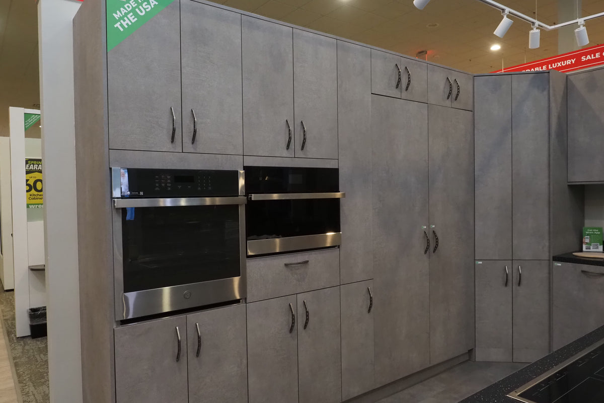 Wren Elements Concrete Grey Modern Kitchen with JennAir Appliances