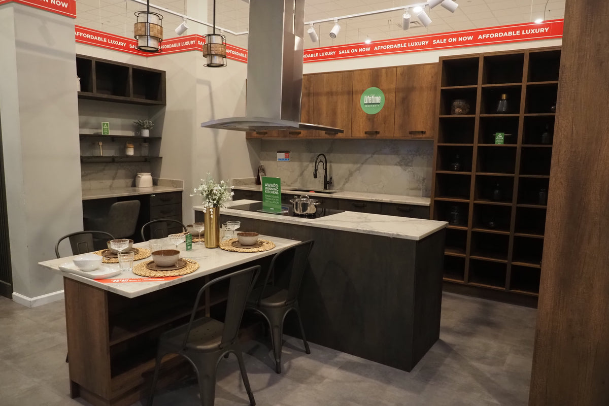 Wren Elements Oxidized Bronze and Saddle Oak Matte Kitchen