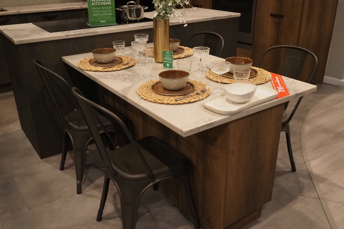 Wren Elements Oxidized Bronze and Saddle Oak Matte Kitchen