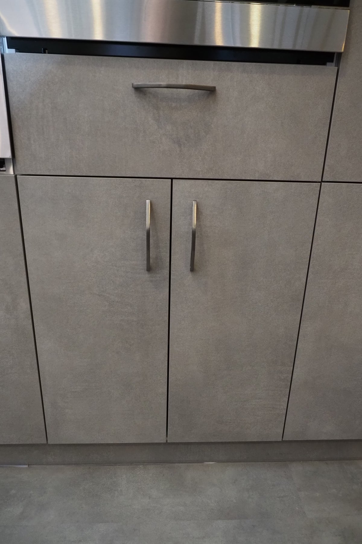 Wren Elements Concrete Grey Modern Kitchen with JennAir Appliances