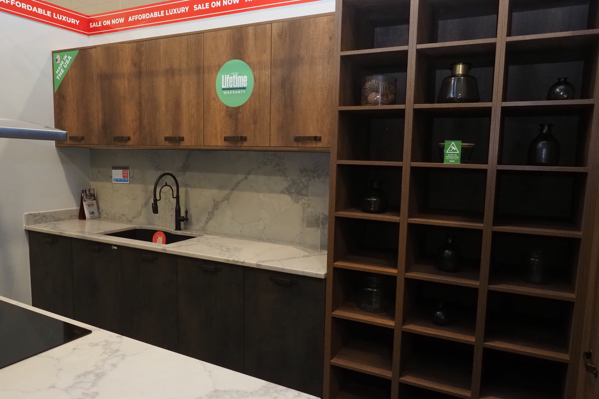 Wren Elements Oxidized Bronze and Saddle Oak Matte Kitchen