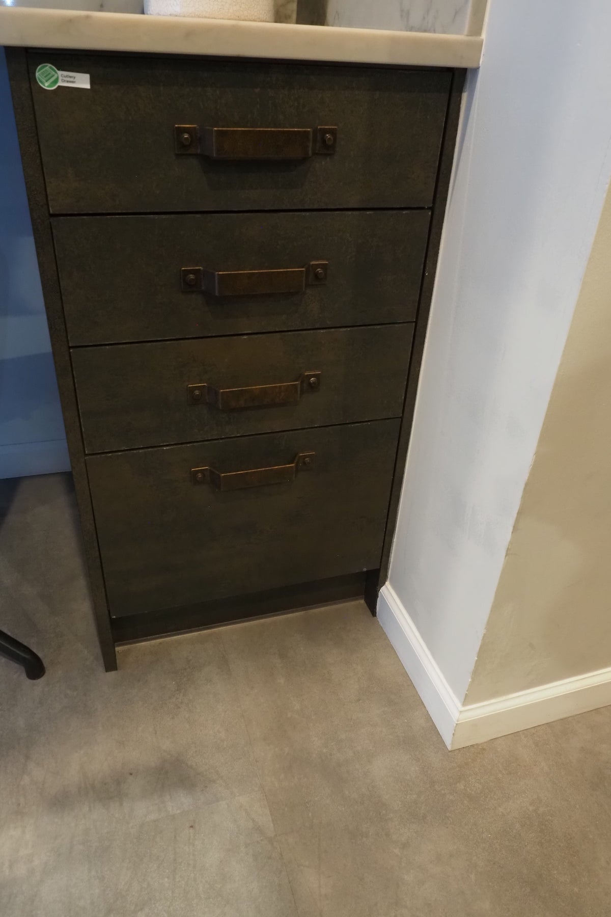Wren Elements Oxidized Bronze and Saddle Oak Matte Kitchen