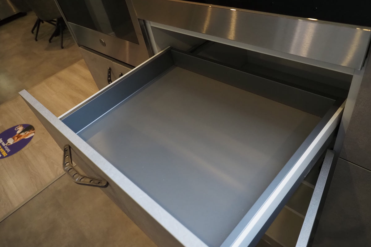 Wren Elements Concrete Grey Modern Kitchen with JennAir Appliances