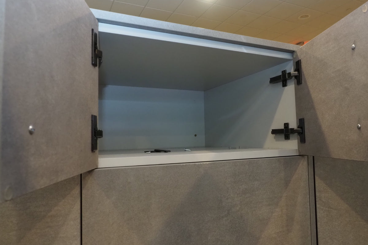 Wren Elements Concrete Grey Modern Kitchen with JennAir Appliances