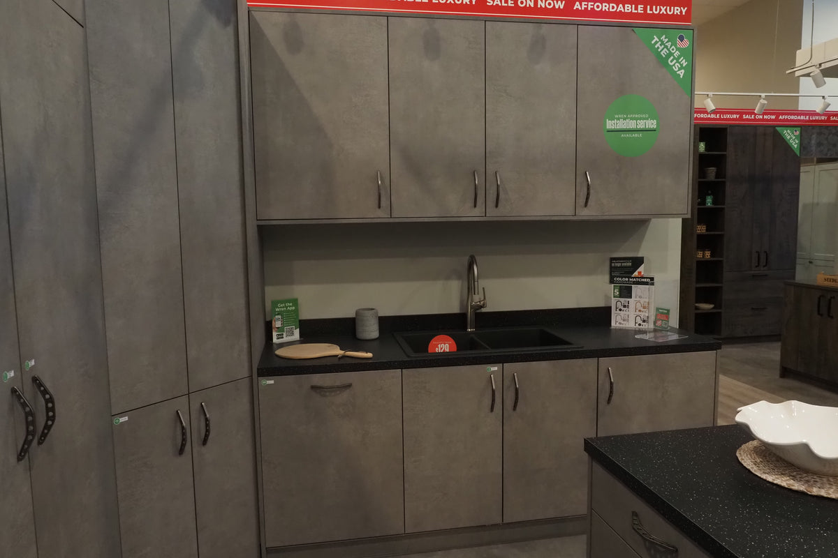 Wren Elements Concrete Grey Modern Kitchen with JennAir Appliances