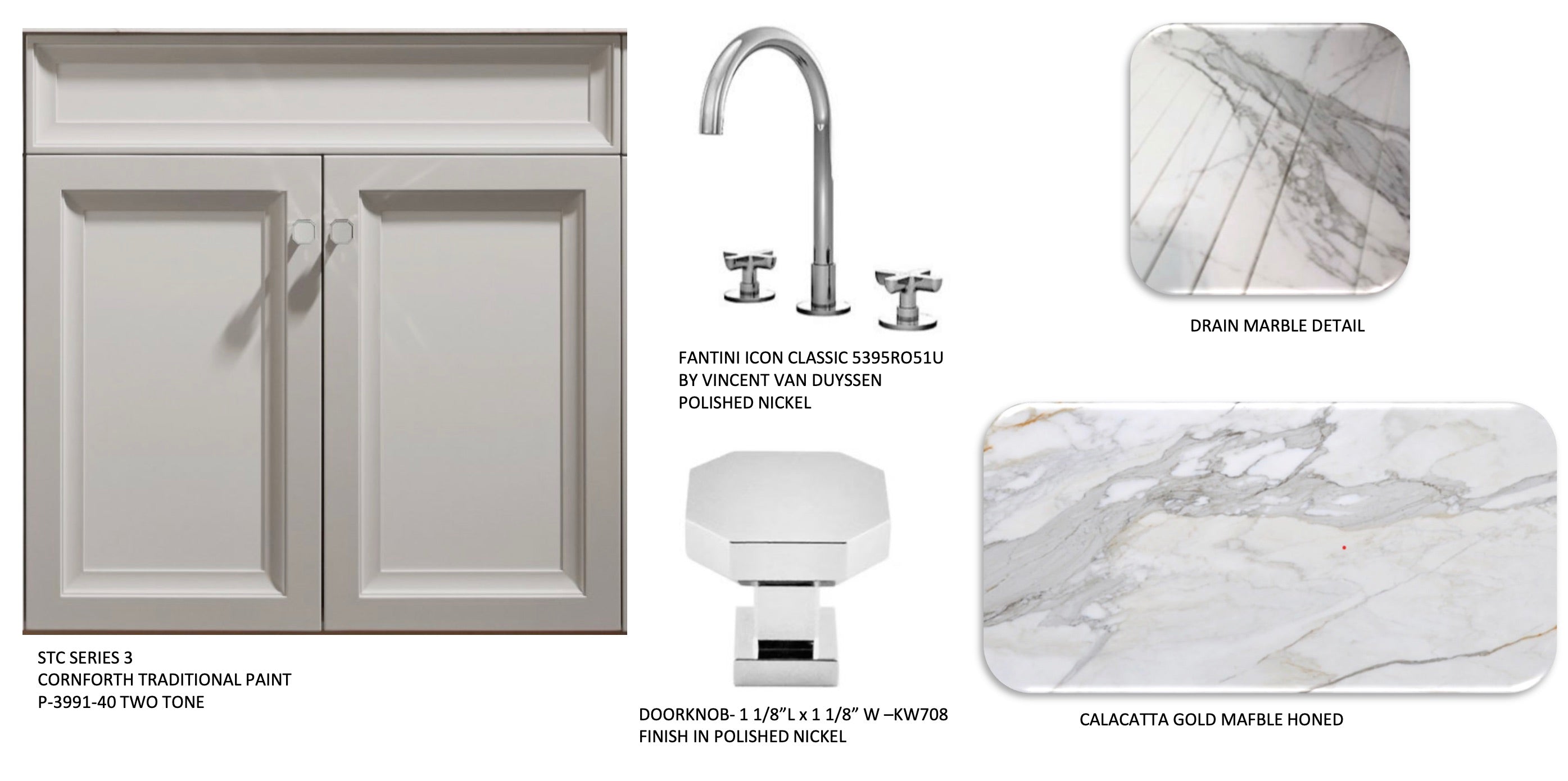 St. Charles Transitional Two-Tone White Butler's Pantry with Calcatta Marble Countertops