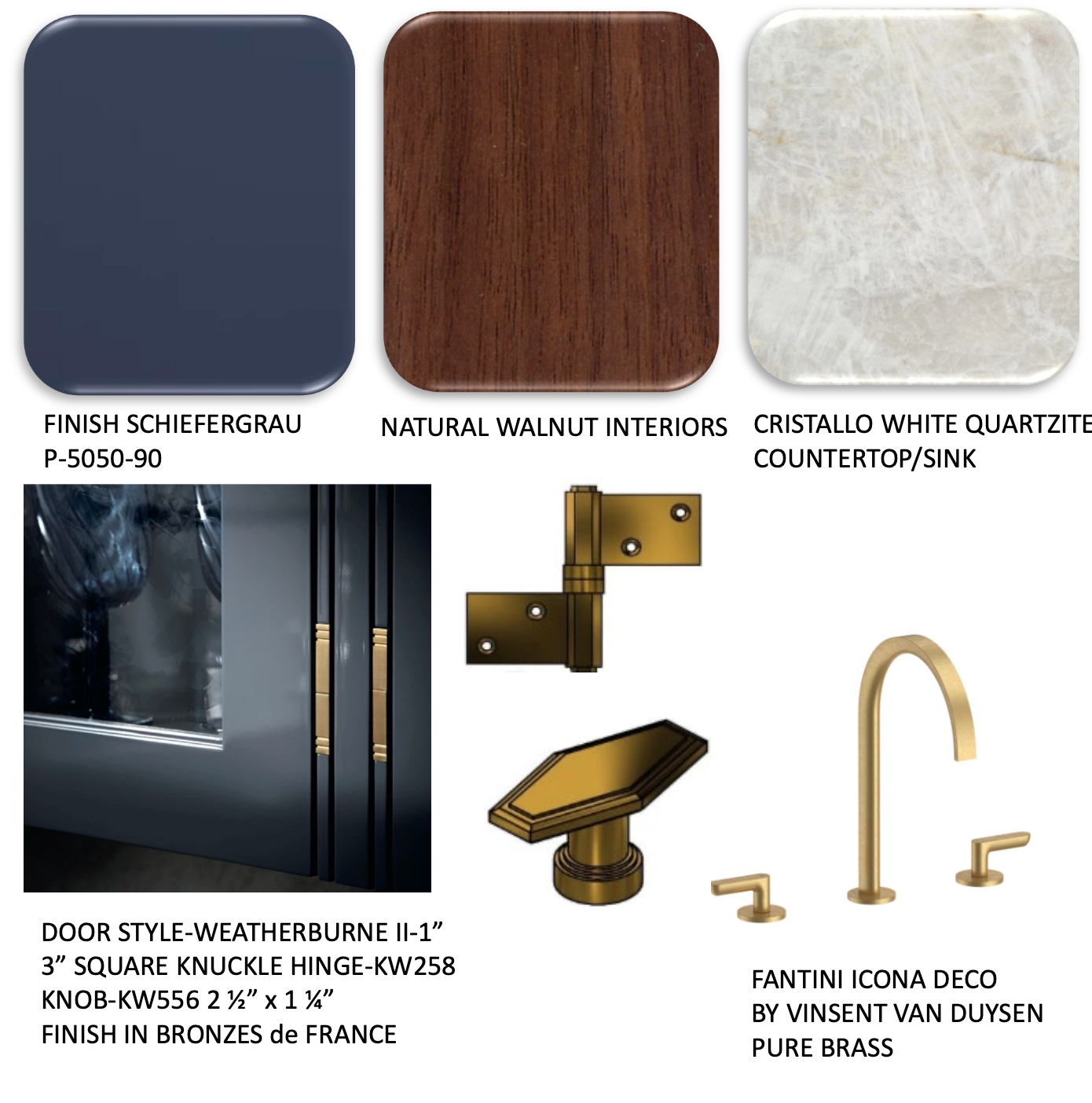 St. Charles Transitional Slate Gray Butler's Pantry Wall with Cristallo White Quartzite Countertops