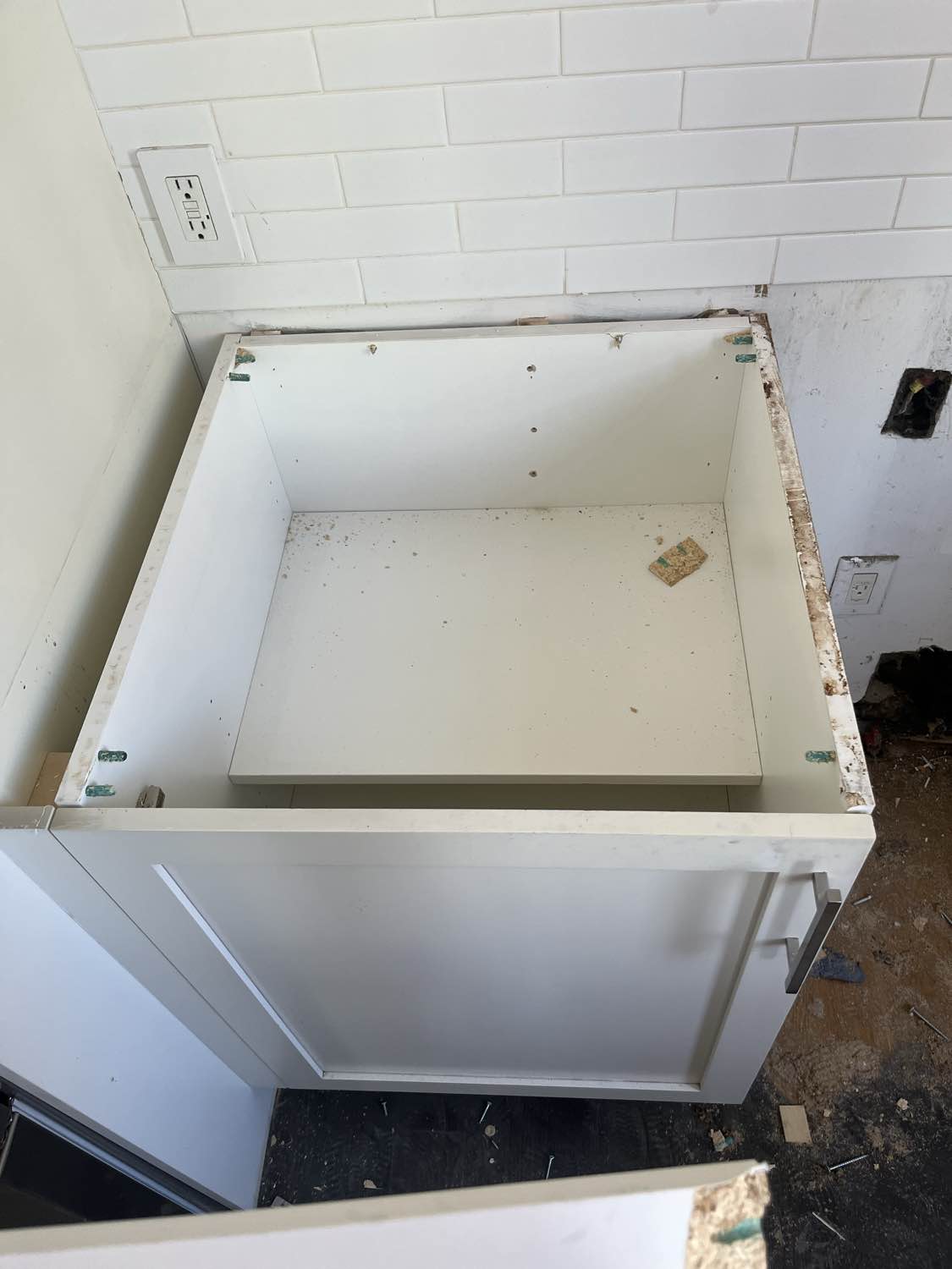 Imperia White Transitional Kitchen with Dark Grey Island, Marble & Stone Counters and Appliances