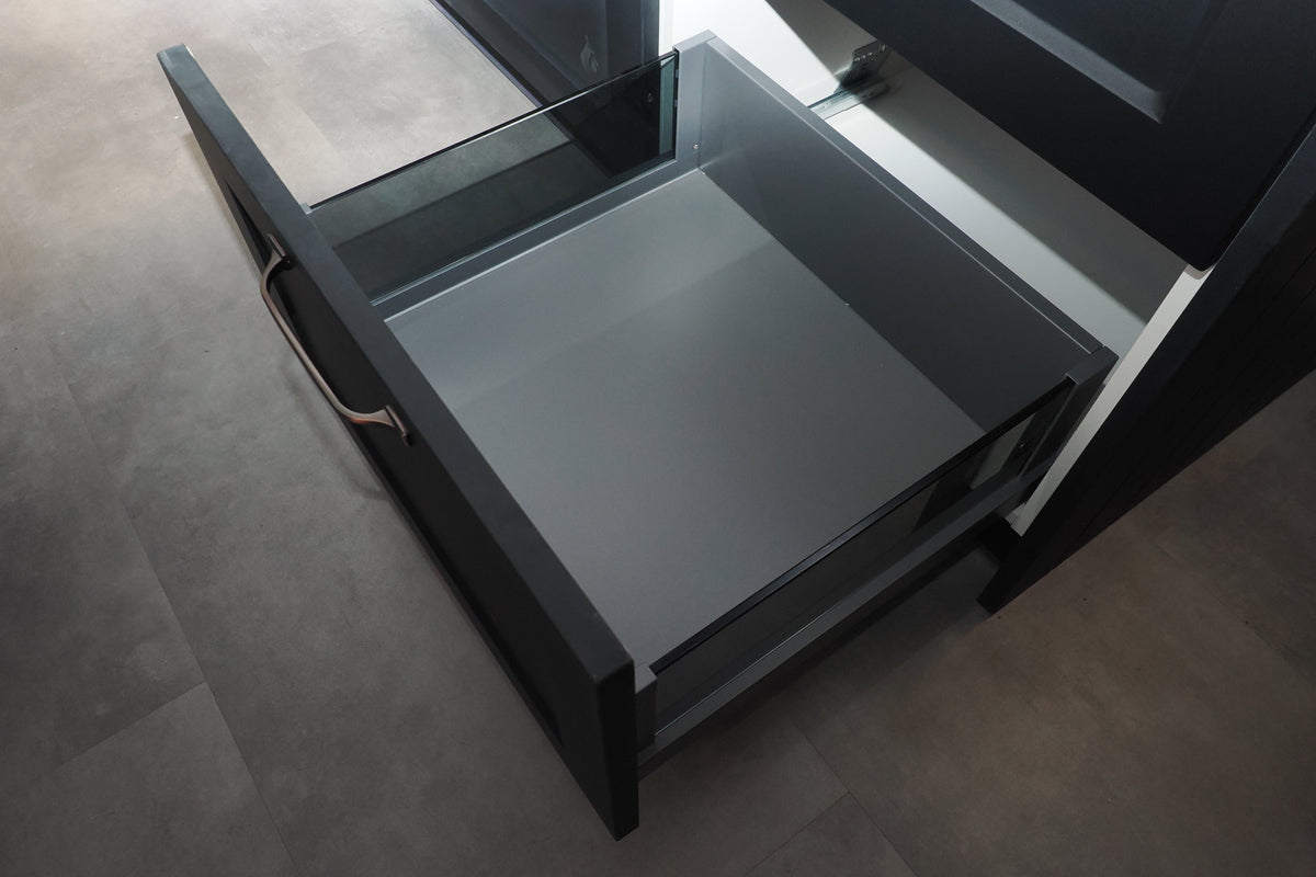 Wren Shaker Chelsea Juratek Black Kitchen with Island