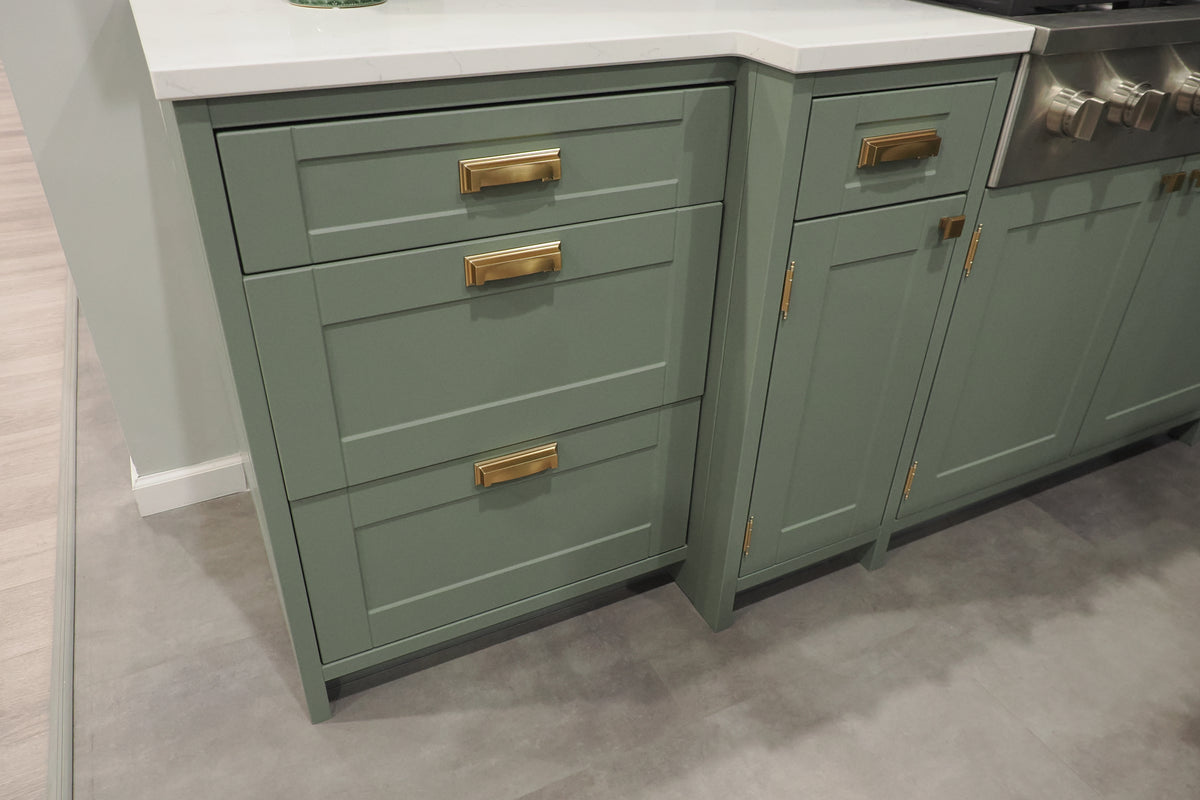 Wren Shaker Sage Green Matte Kitchen with Island