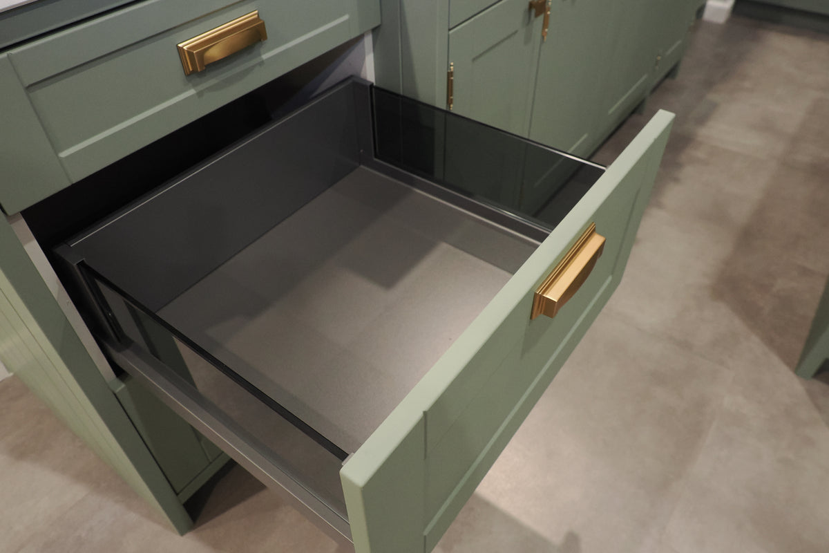 Wren Shaker Sage Green Matte Kitchen with Island