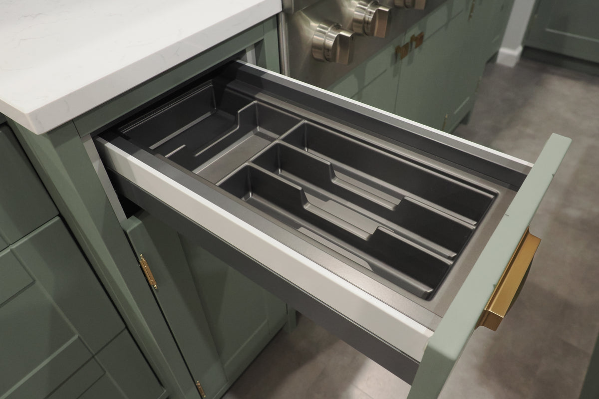 Wren Shaker Sage Green Matte Kitchen with Island