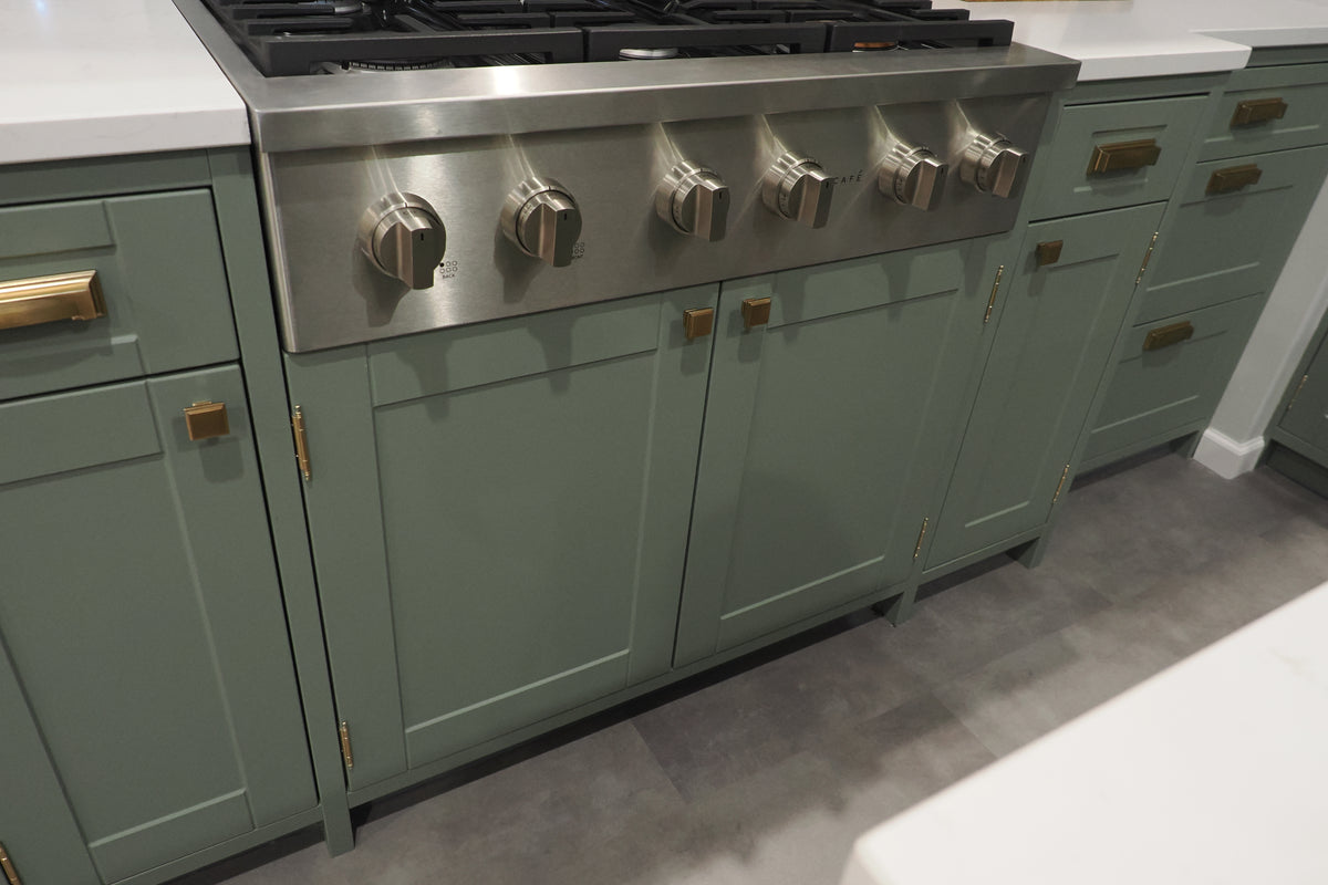 Wren Shaker Sage Green Matte Kitchen with Island