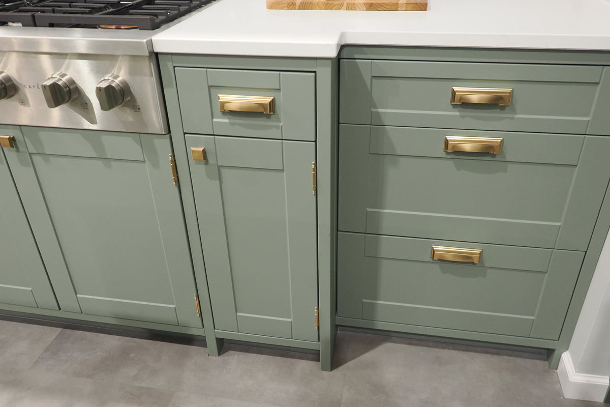 Wren Shaker Sage Green Matte Kitchen with Island
