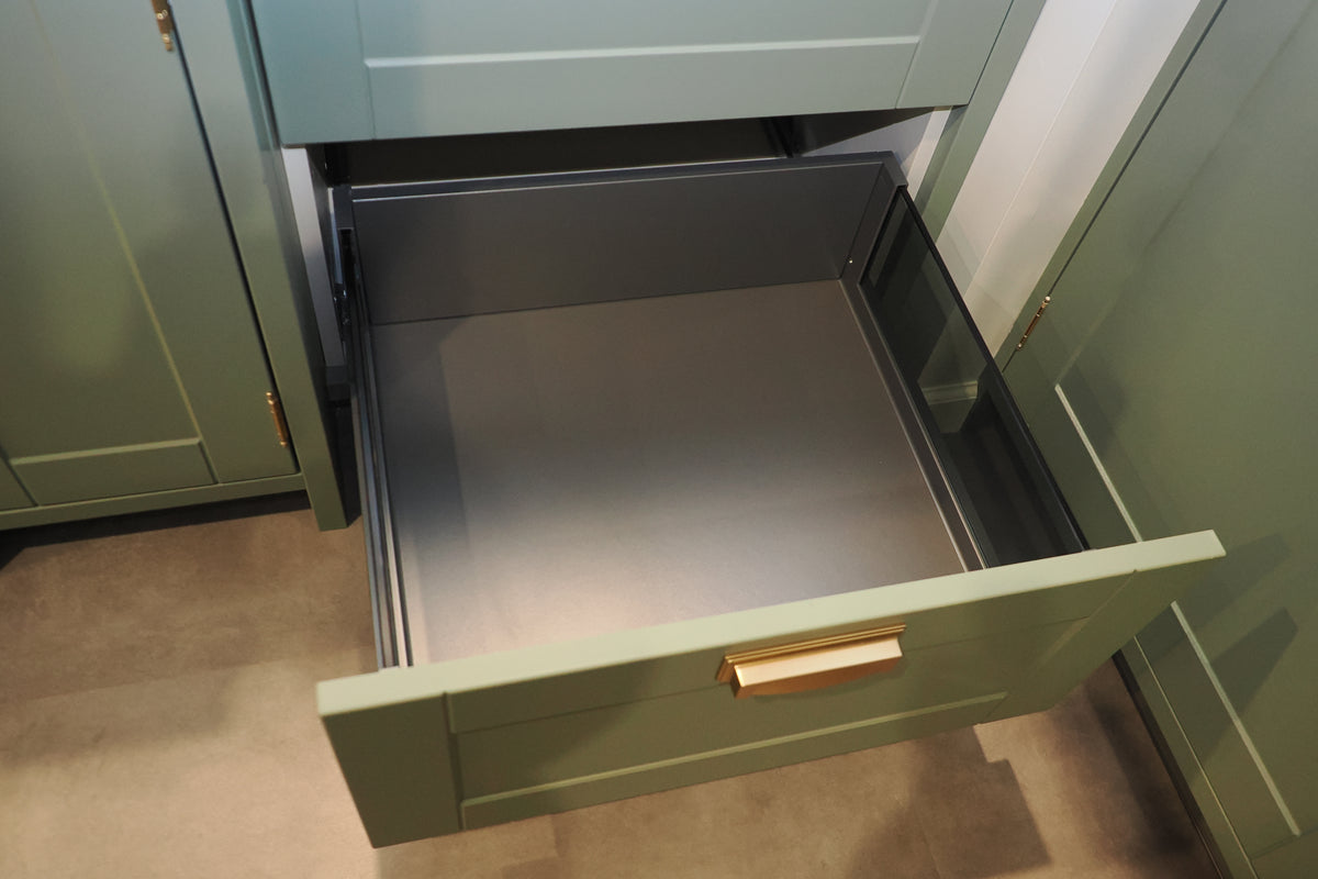 Wren Shaker Sage Green Matte Kitchen with Island